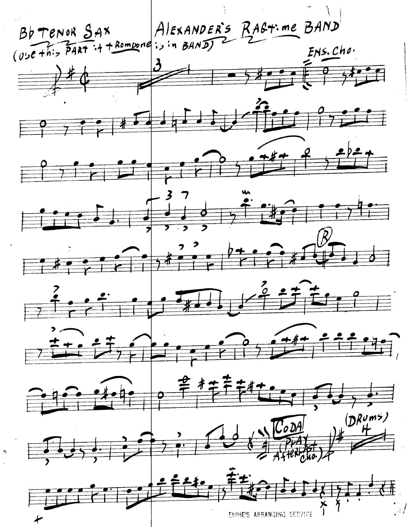 Alexander Rragtime Band — sheet music cover (first page)