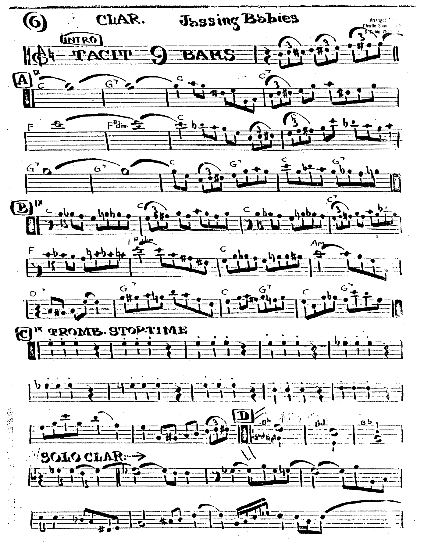 Jassing Babies - Sonnanstine & Wetterau - Handwritten — sheet music preview