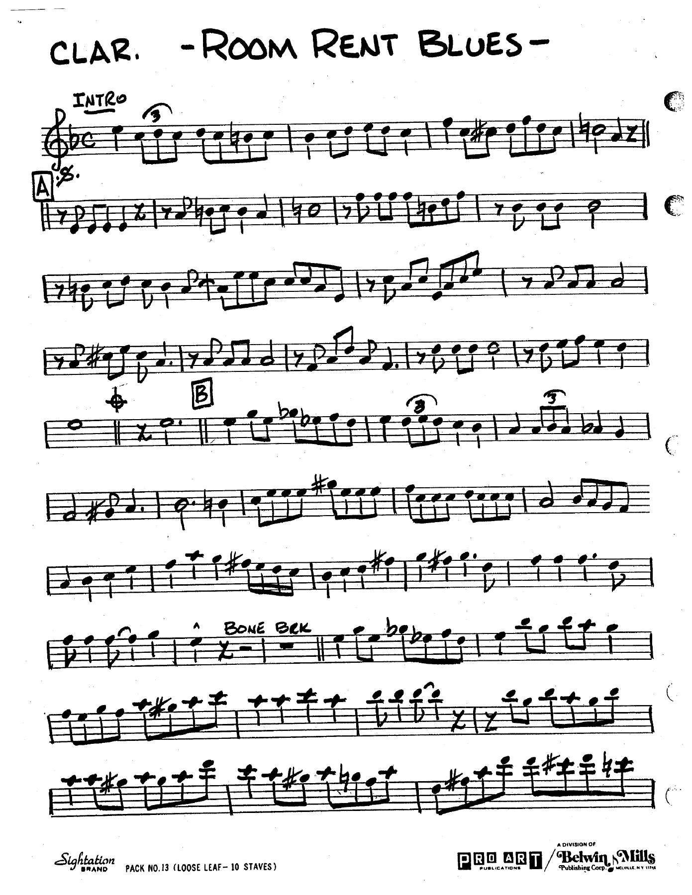 Room Rent Blues — sheet music preview