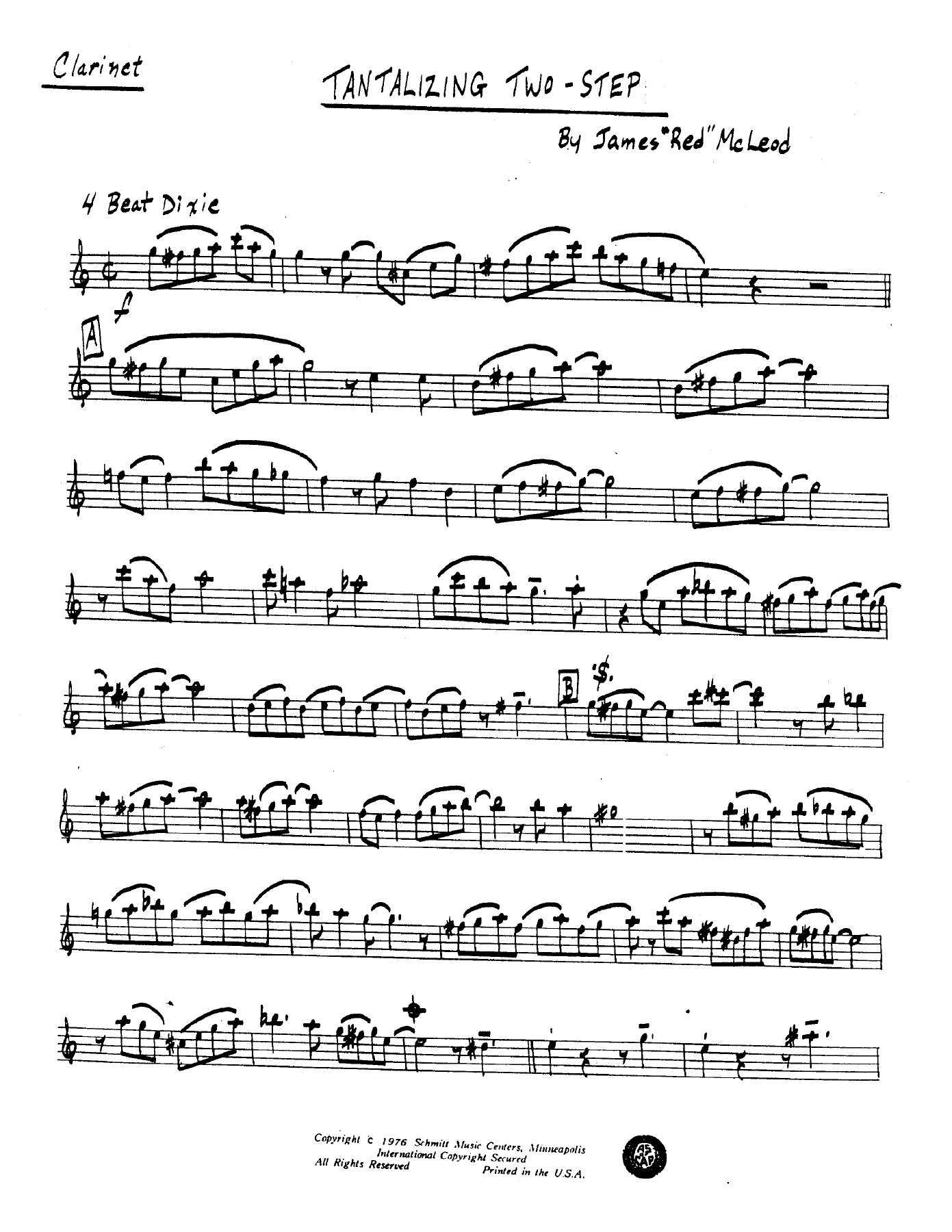 Tantalizing Two-Step — sheet music cover (first page)