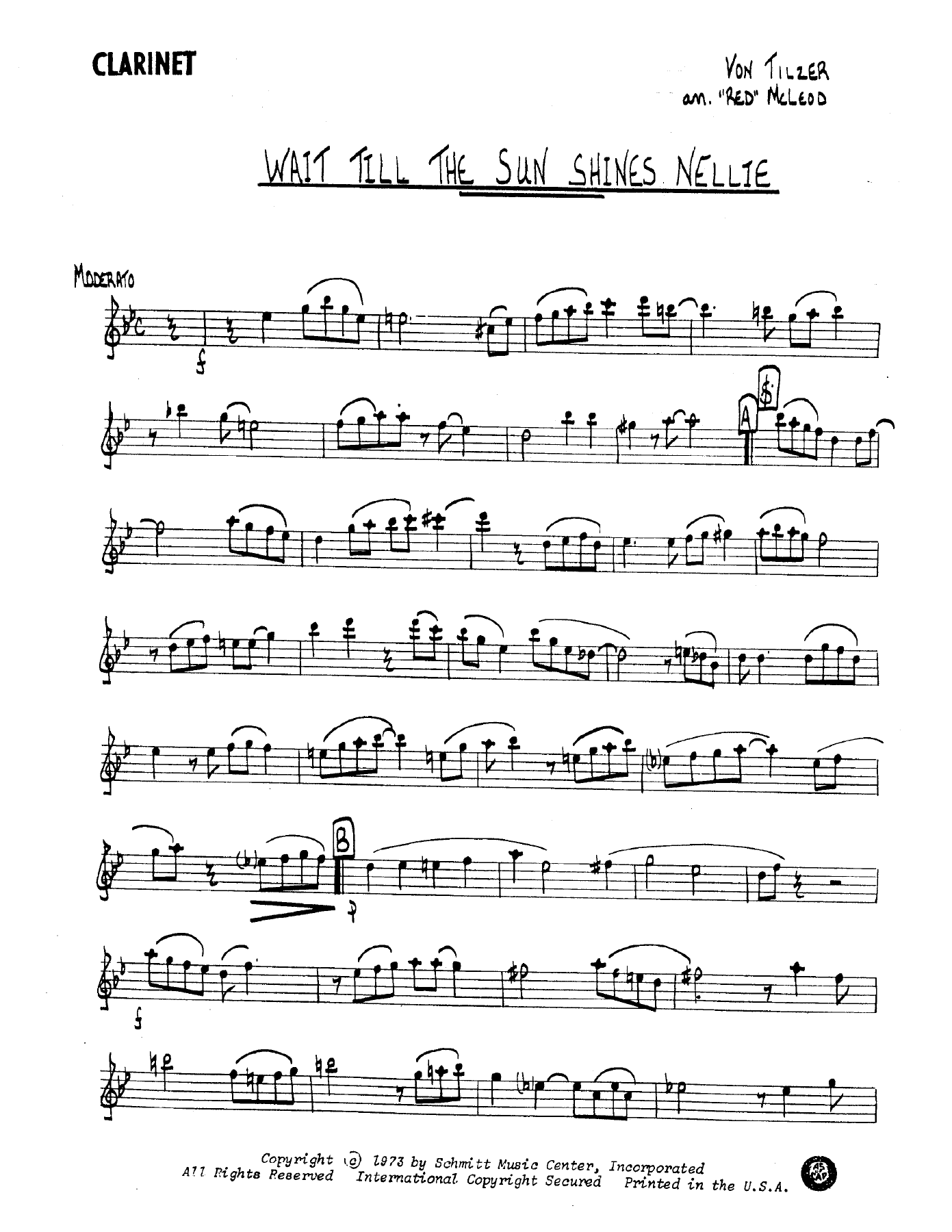 Wait Till The Sun Shines Nellie — sheet music cover (first page)