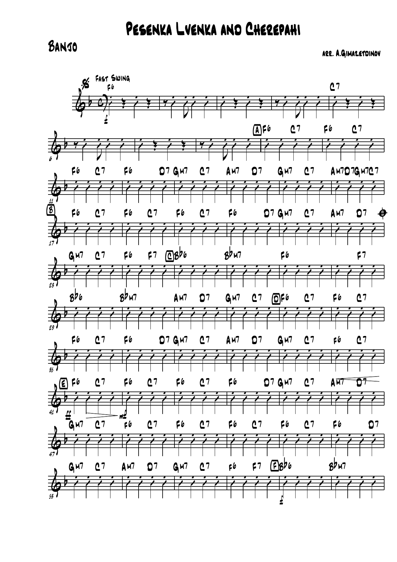 Banjo — sheet music cover (first page)