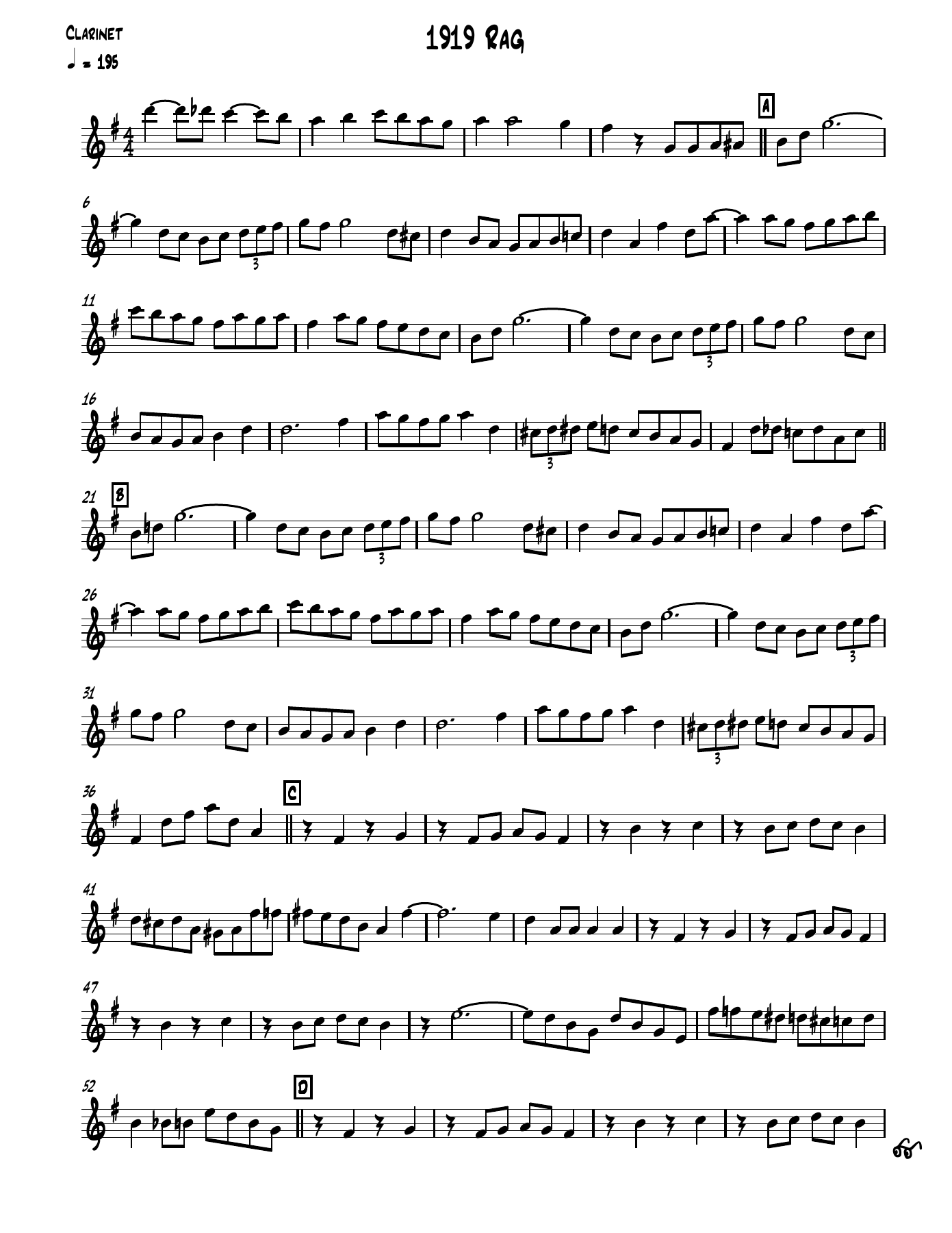 1919 Rag — sheet music preview