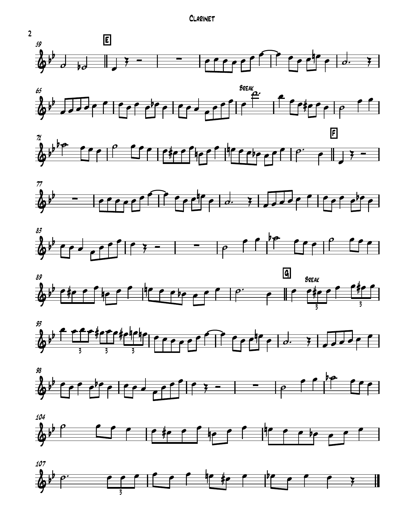 Weather Bird Rag Clarinet — page 2