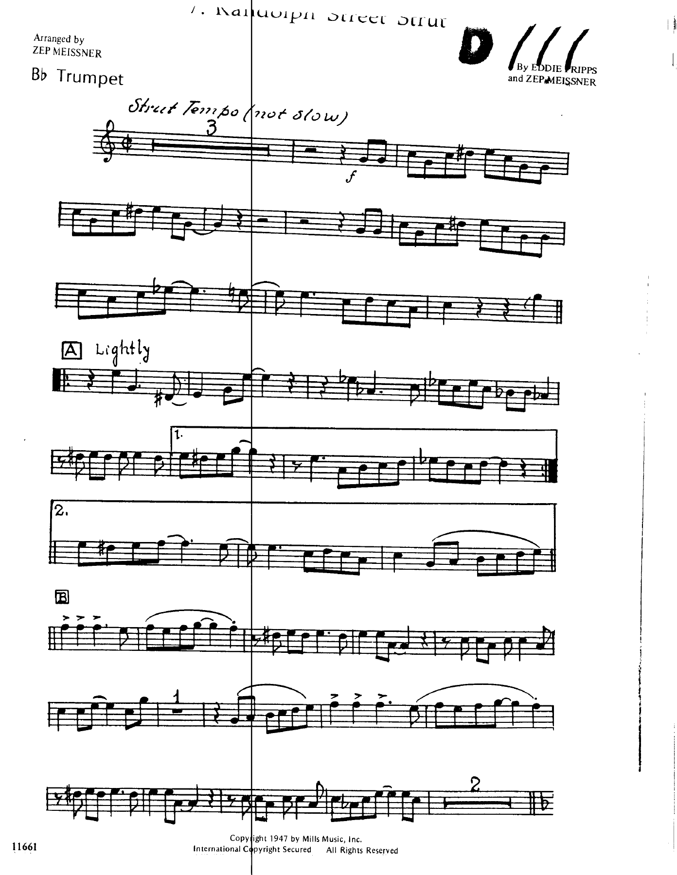 Randolf Street Strut — sheet music cover (first page)