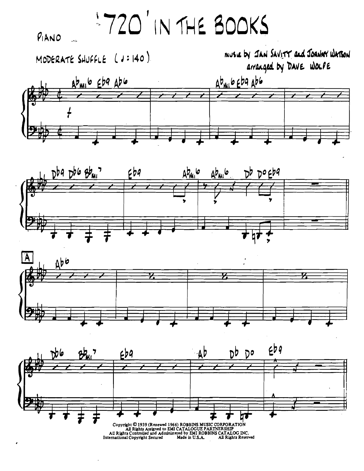 720inthebooks Piano — sheet music cover (first page)
