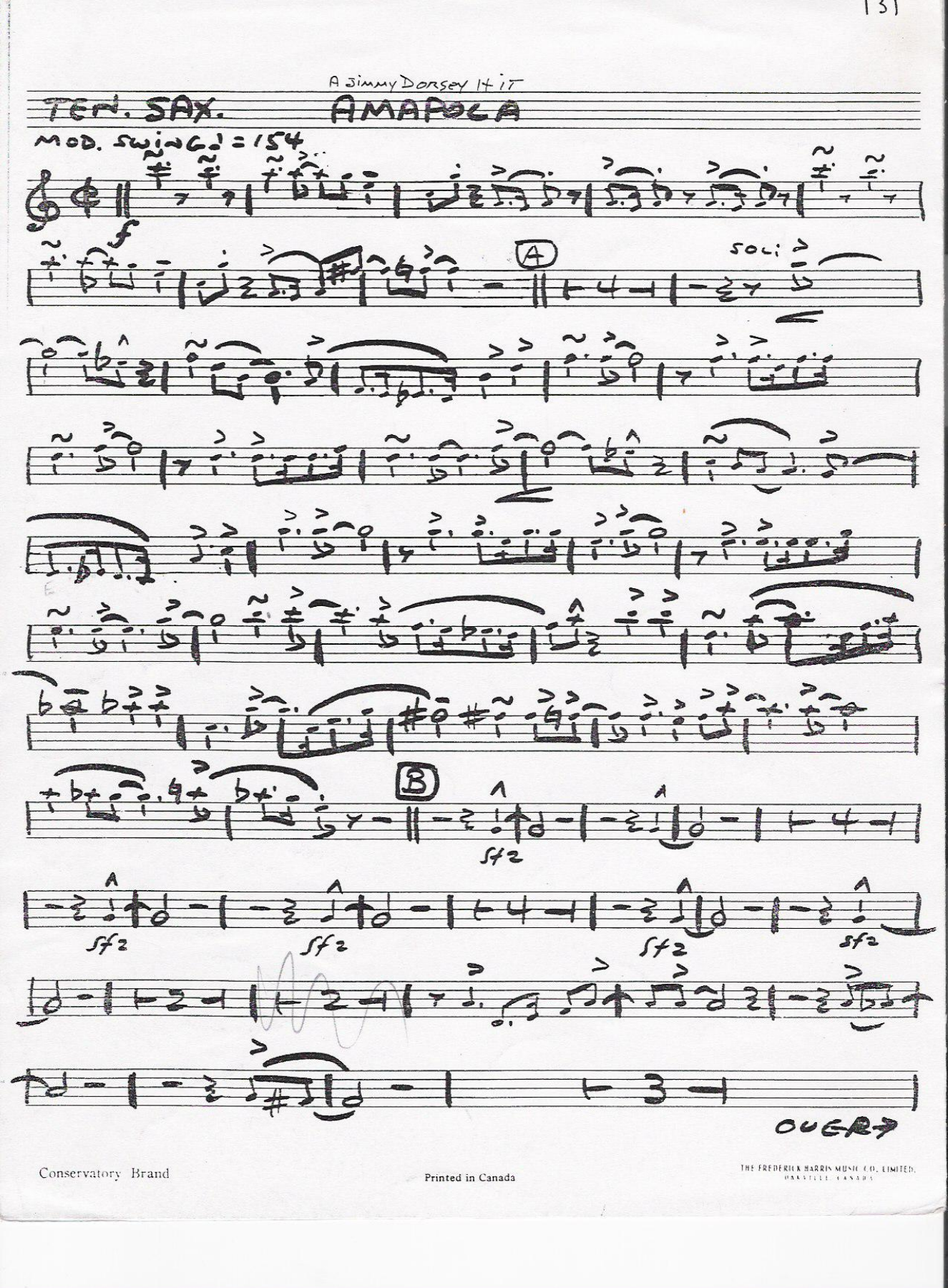 TENOR 131 amapola — sheet music cover (first page)