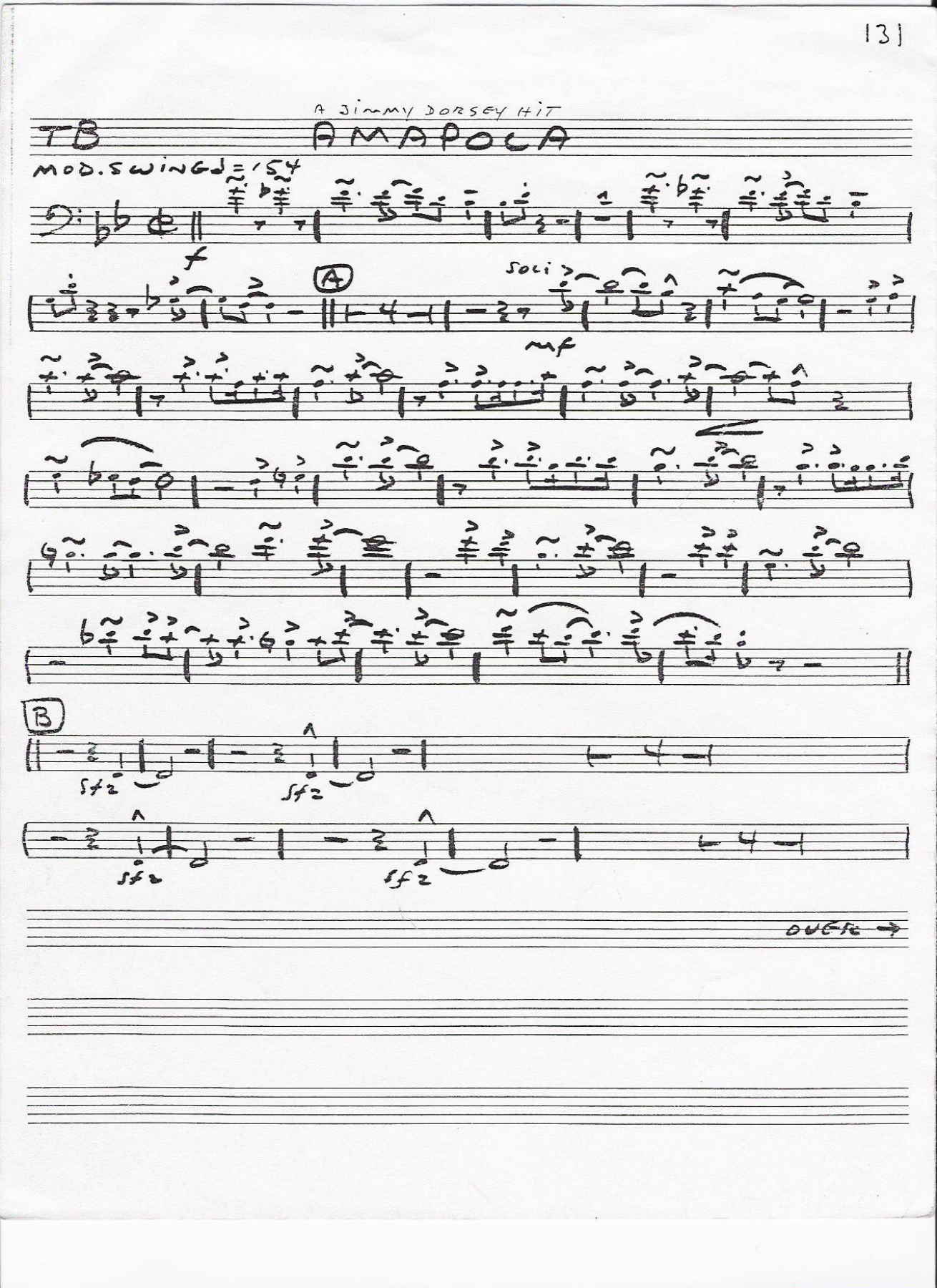 TROMBONE 131 amapola — sheet music cover (first page)