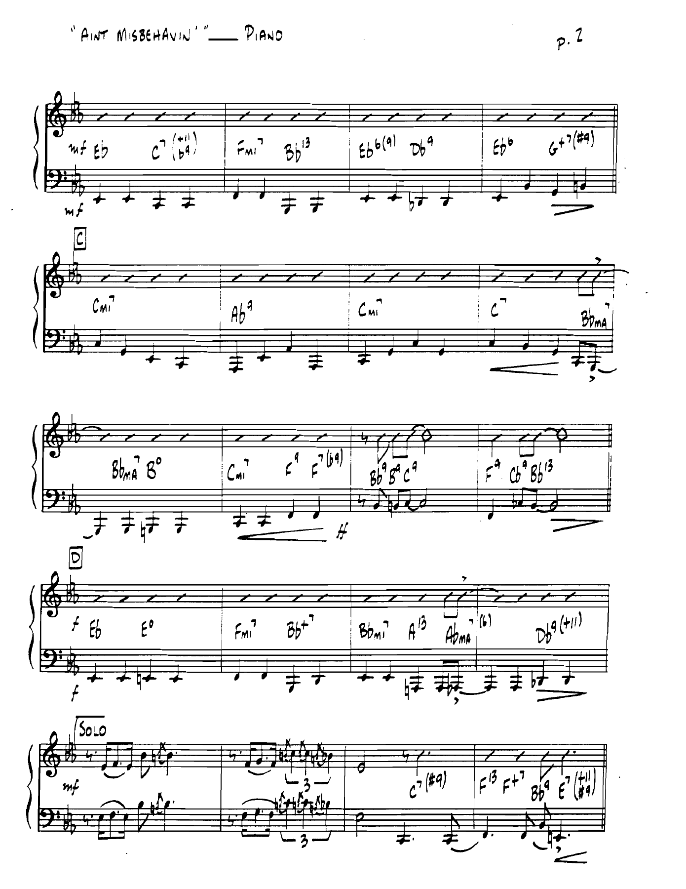Aintmisbehavin Piano — page 2