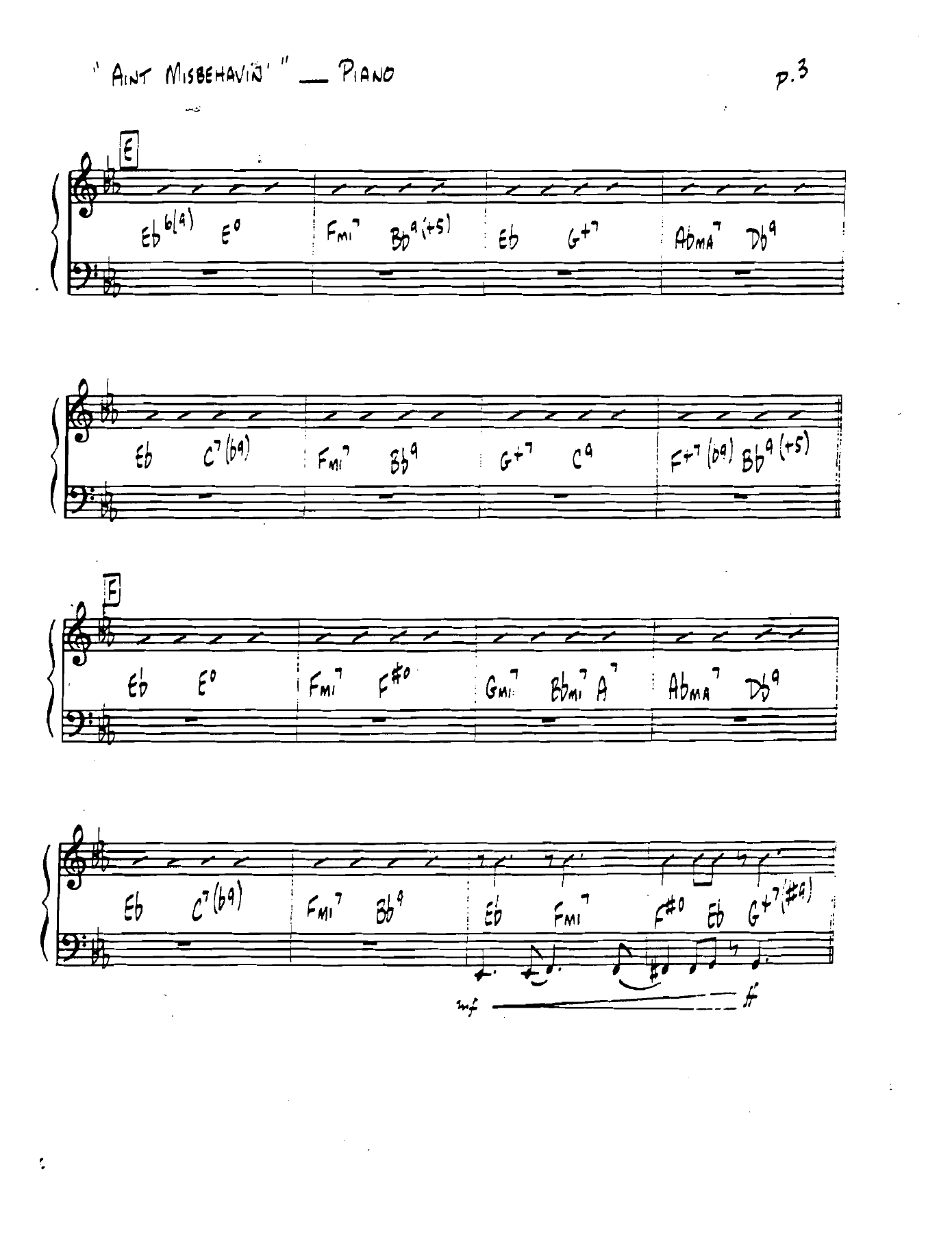 Aintmisbehavin Piano — page 3