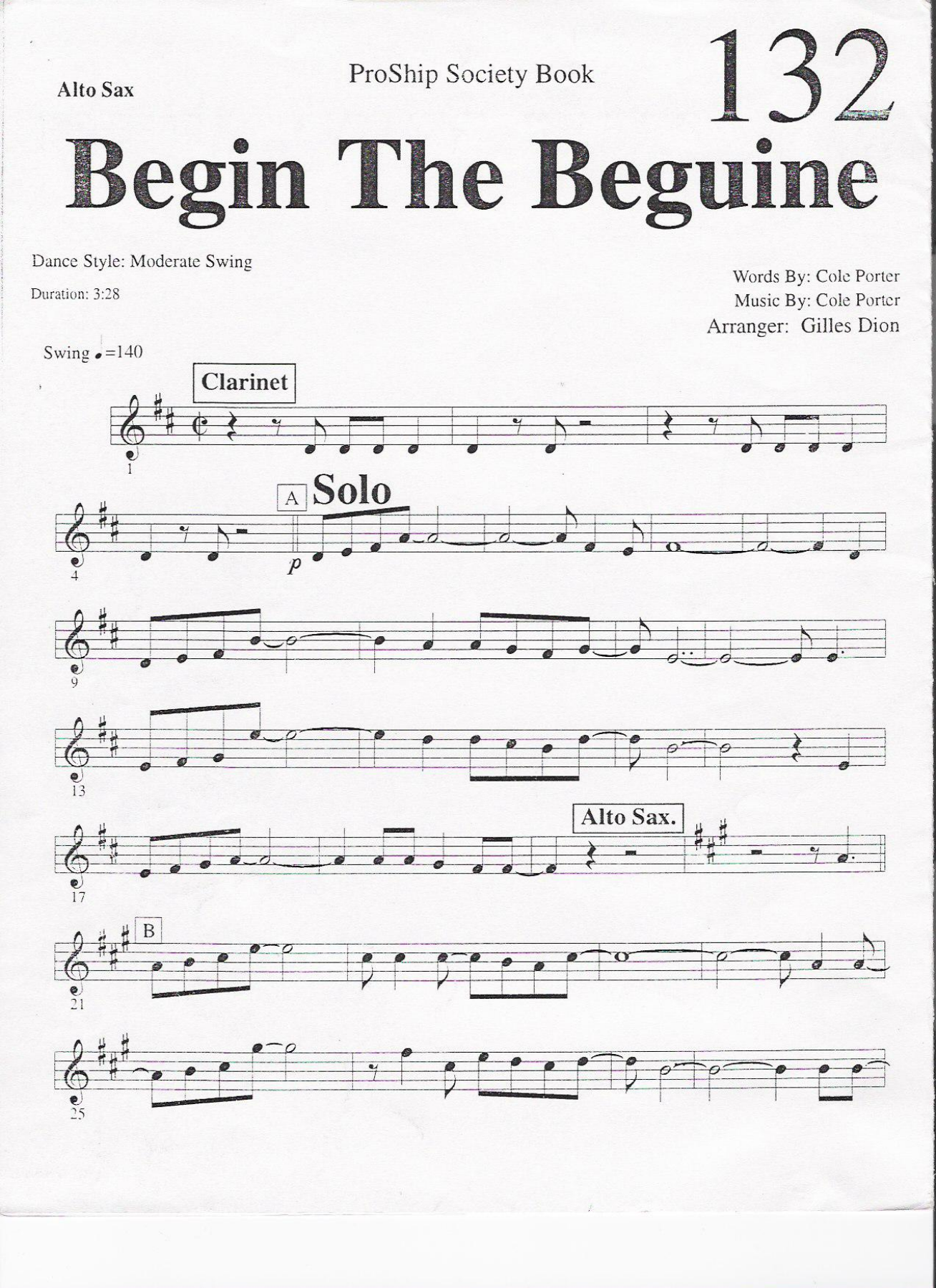 ALTO 132 beguine — sheet music preview