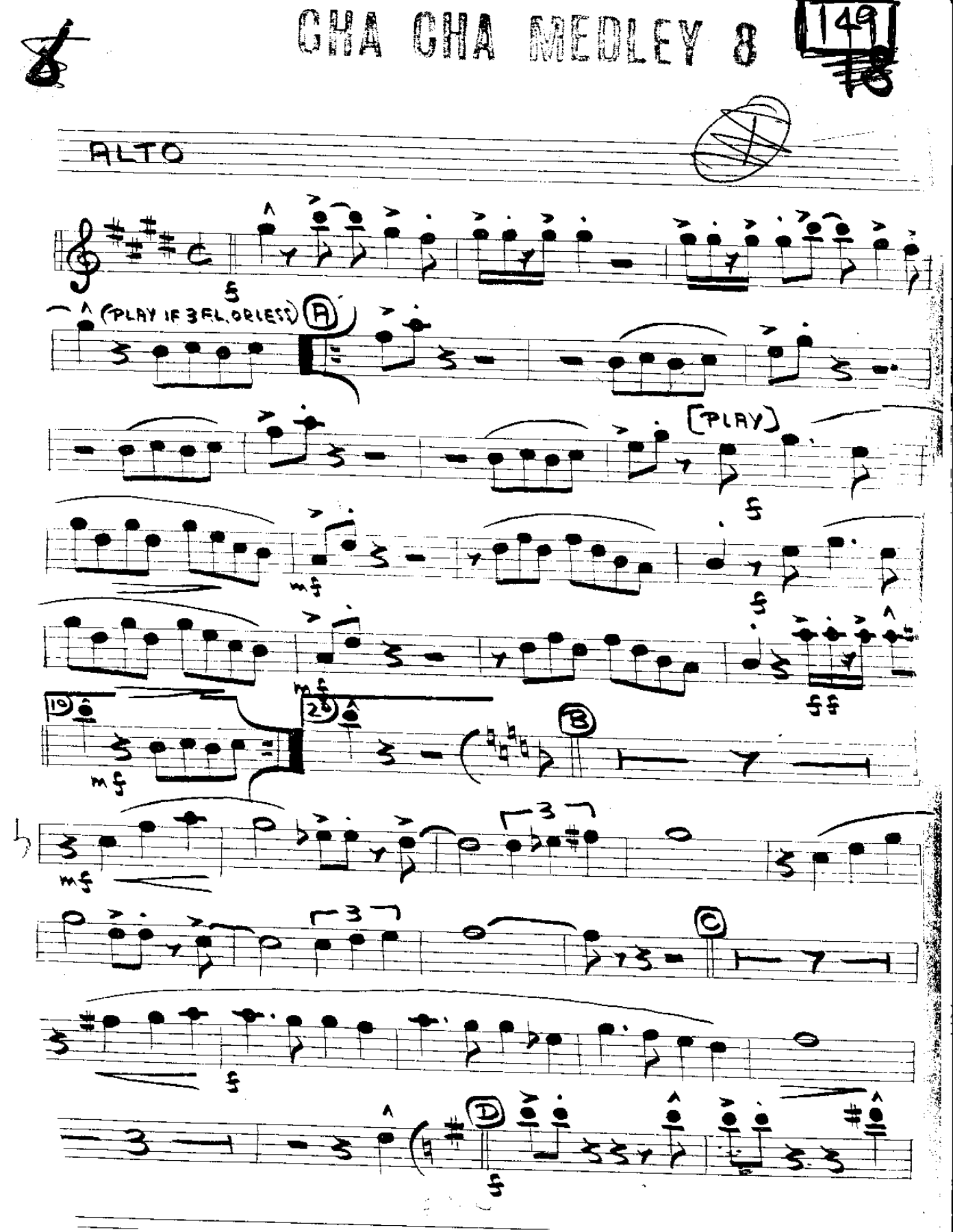 Cha Cha Medley 8 — Small Ensemble sheet music arranged by Mr. X | Cha-Cha
