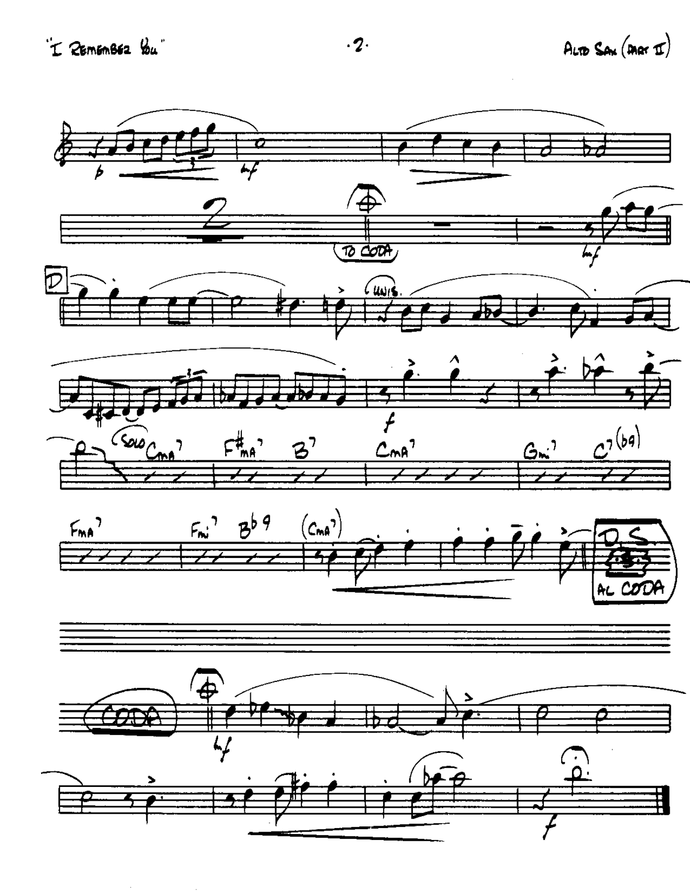 I Remember You-Alto — page 2