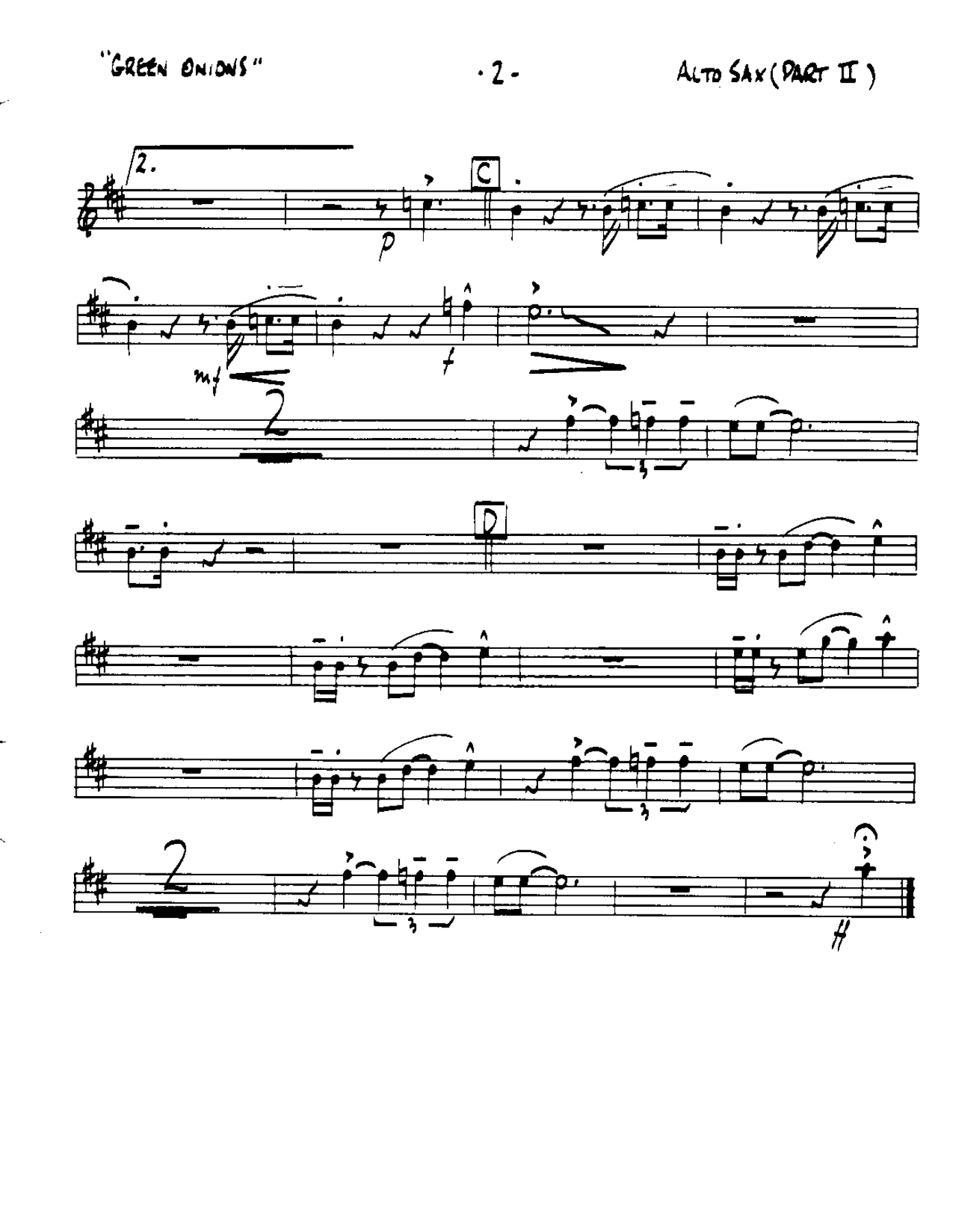 Green Onions-Alto — page 2