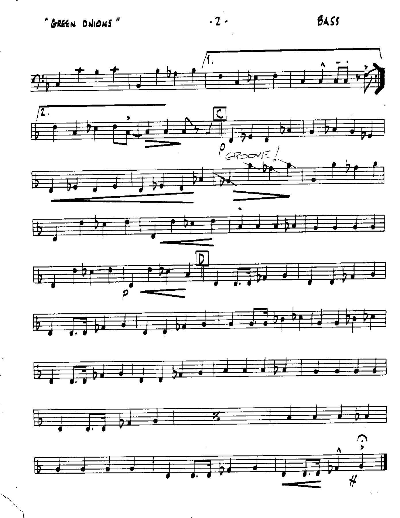 Green Onions-Bass — page 2