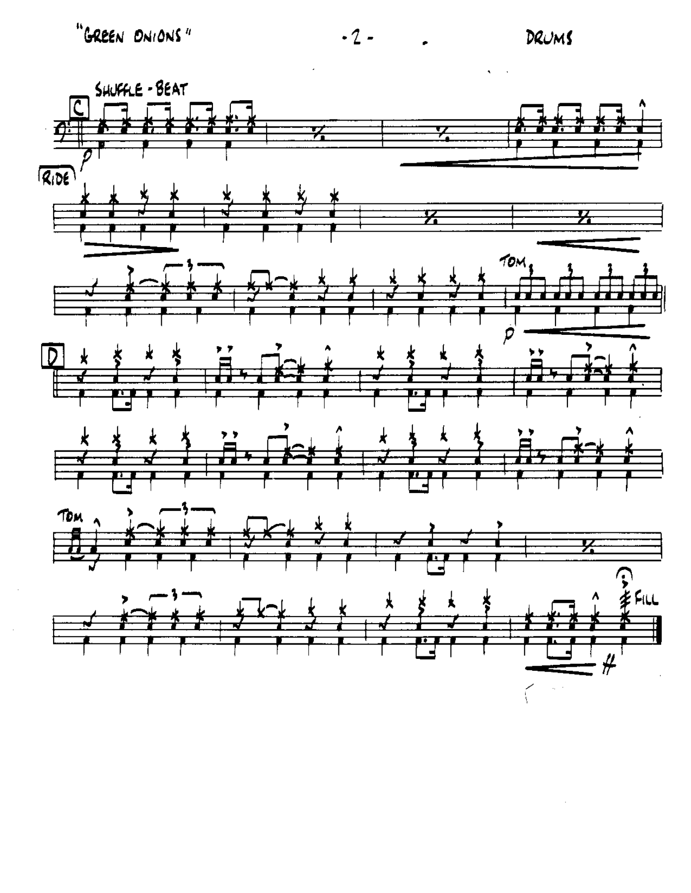 Green Onions-Drums — page 2