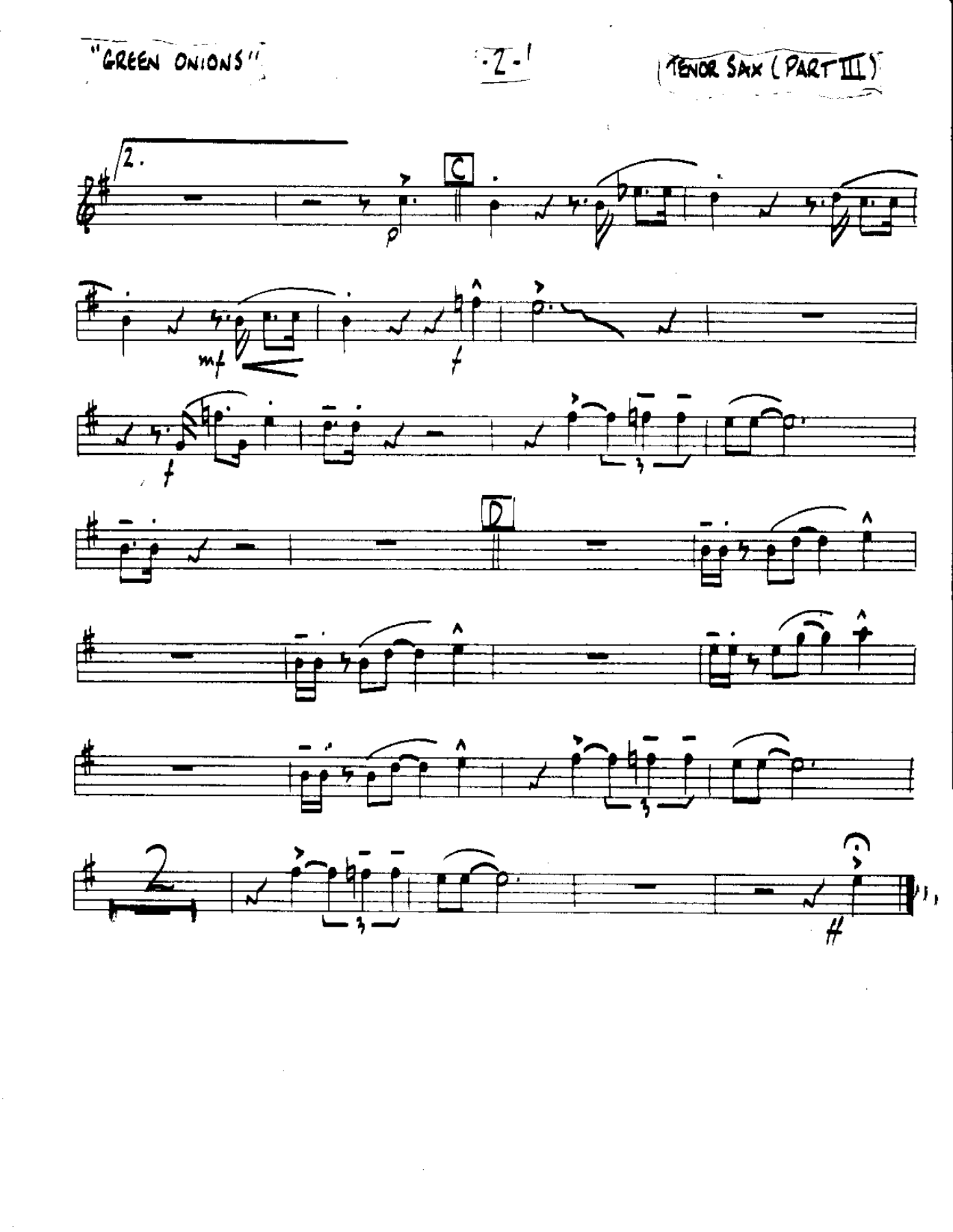 Green Onions-Tenor — page 2