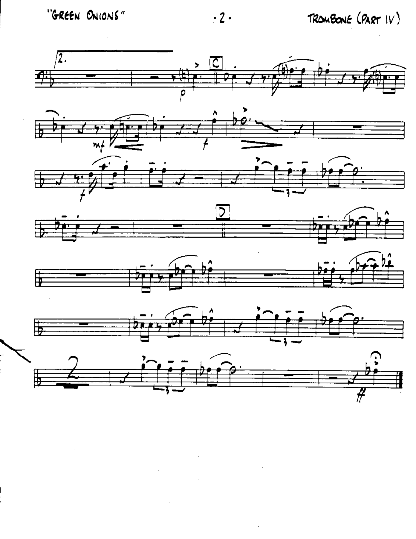 Green Onions-Trombone — page 2