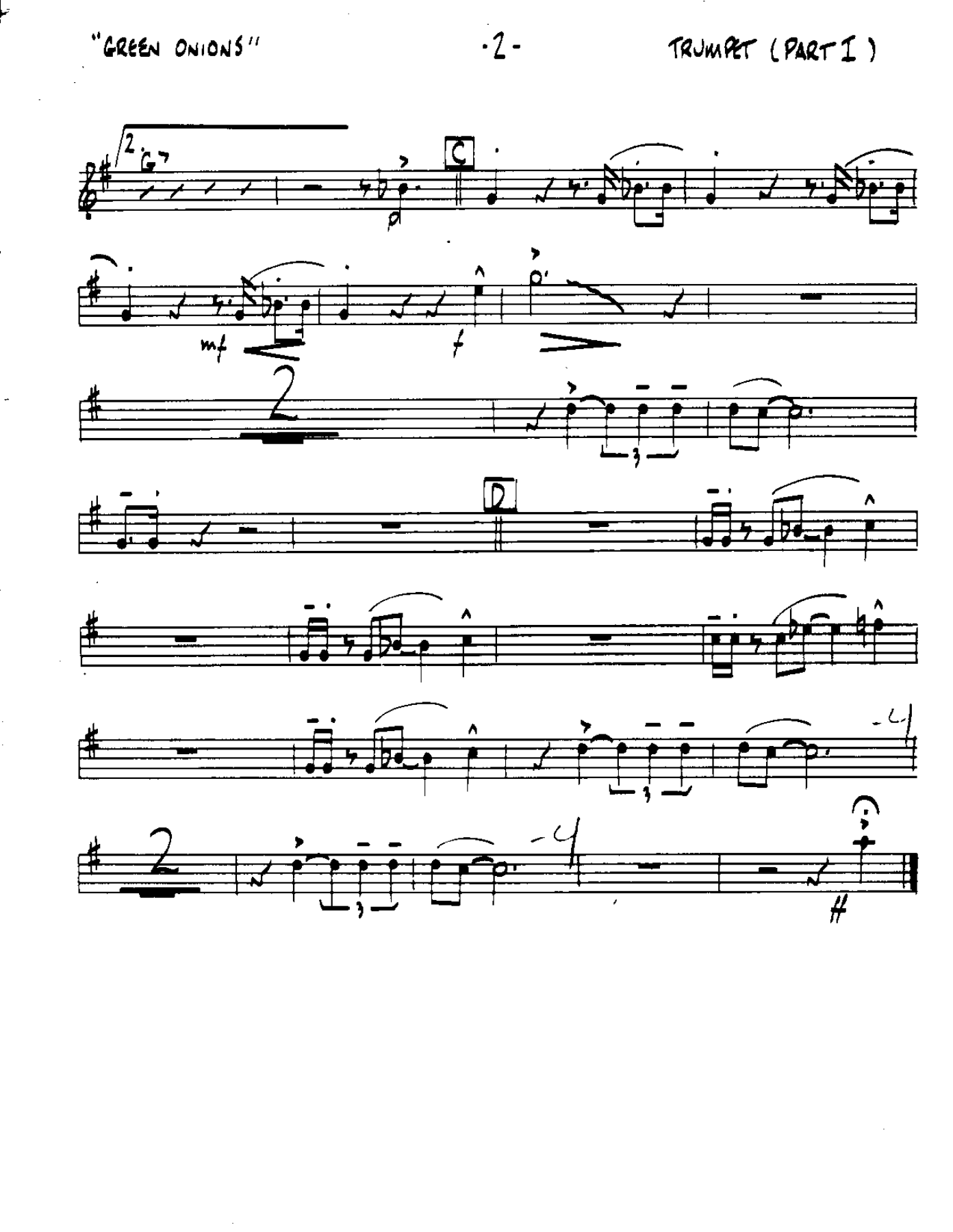 Green Onions-Trumpet — page 2