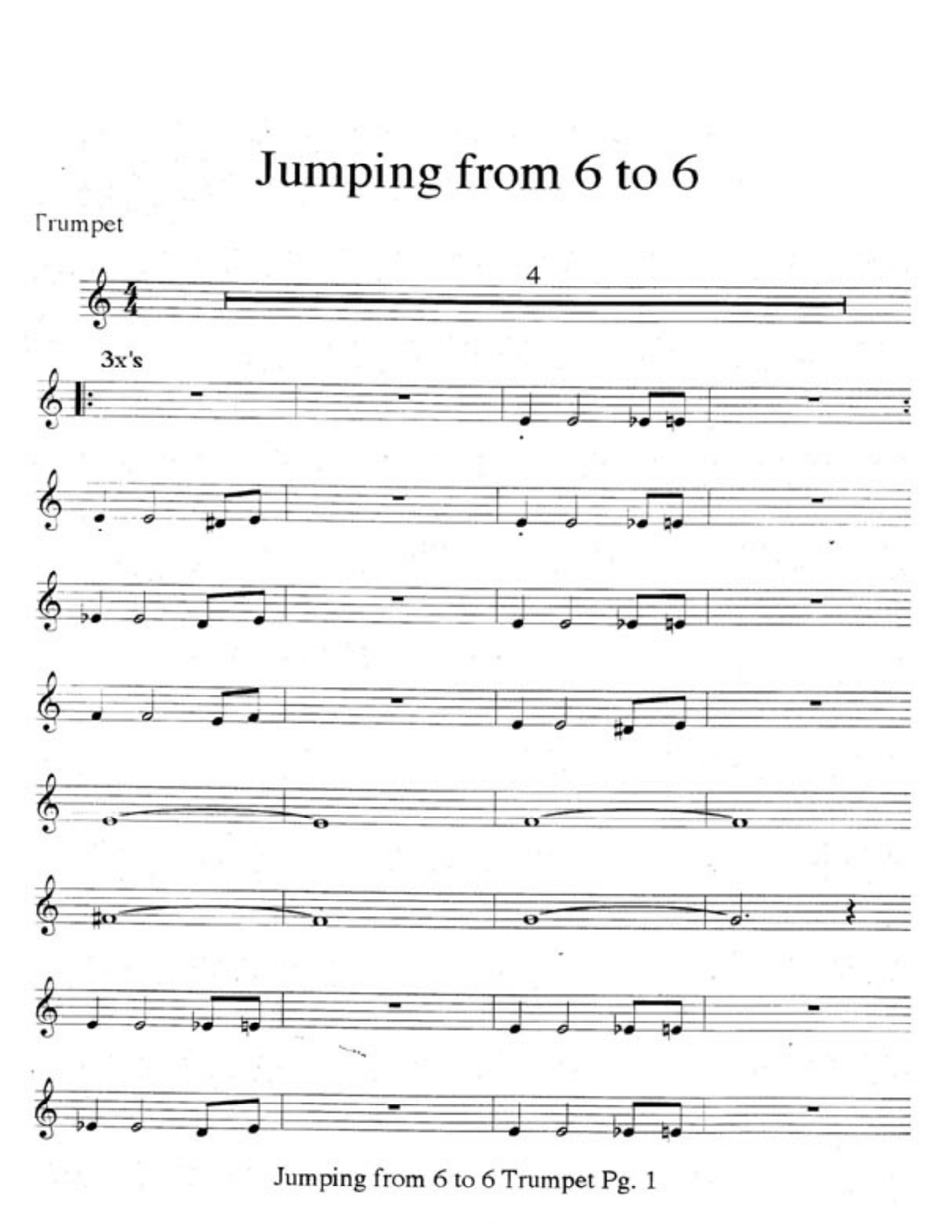 Jumpin From 6 to — sheet music preview