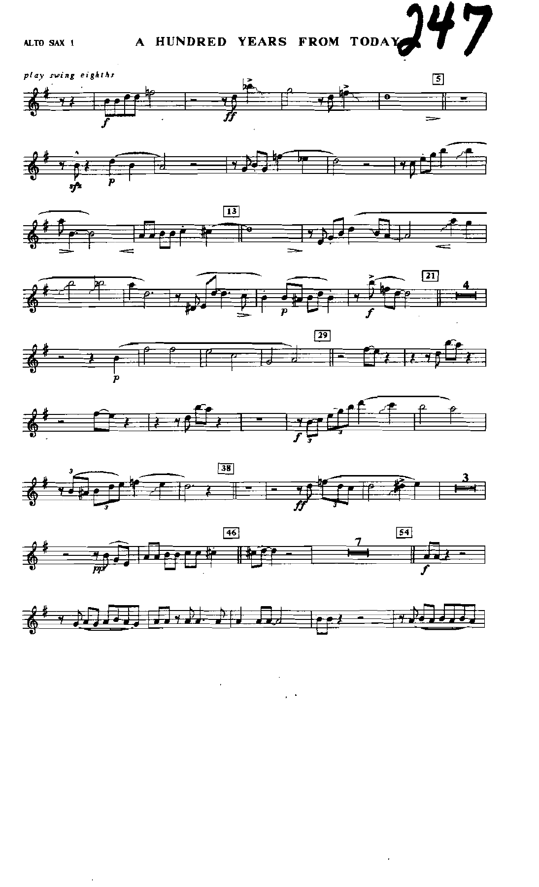 100 Years From Today — sheet music preview