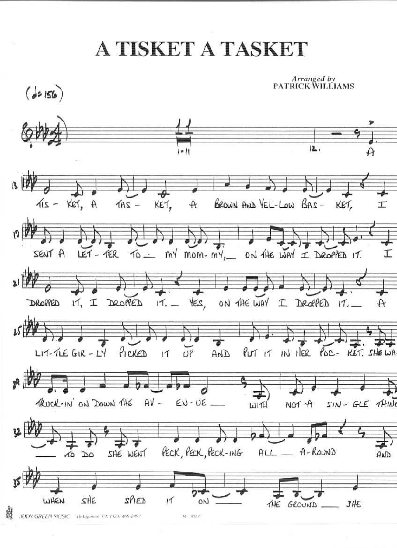 A Tisket A Tasket — sheet music preview