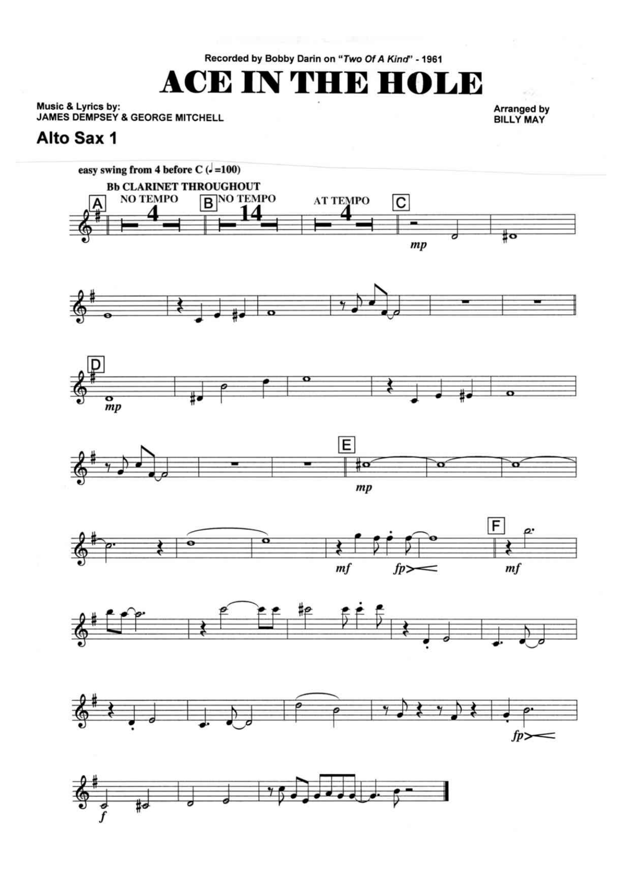 Ace In The Hole — sheet music preview
