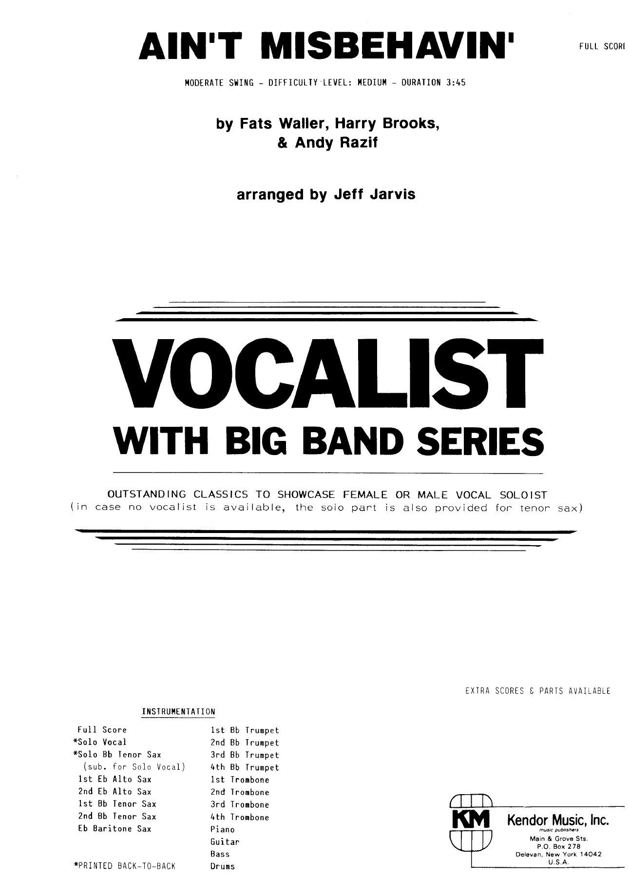 Ain't Misbehavin' — sheet music cover (first page)