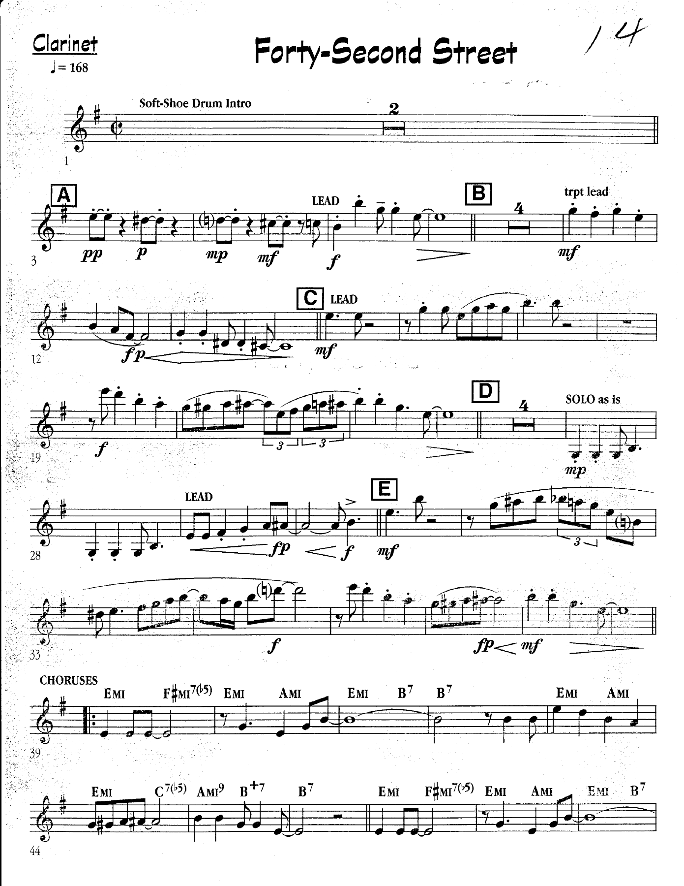 Forty-Second Street — sheet music cover (first page)