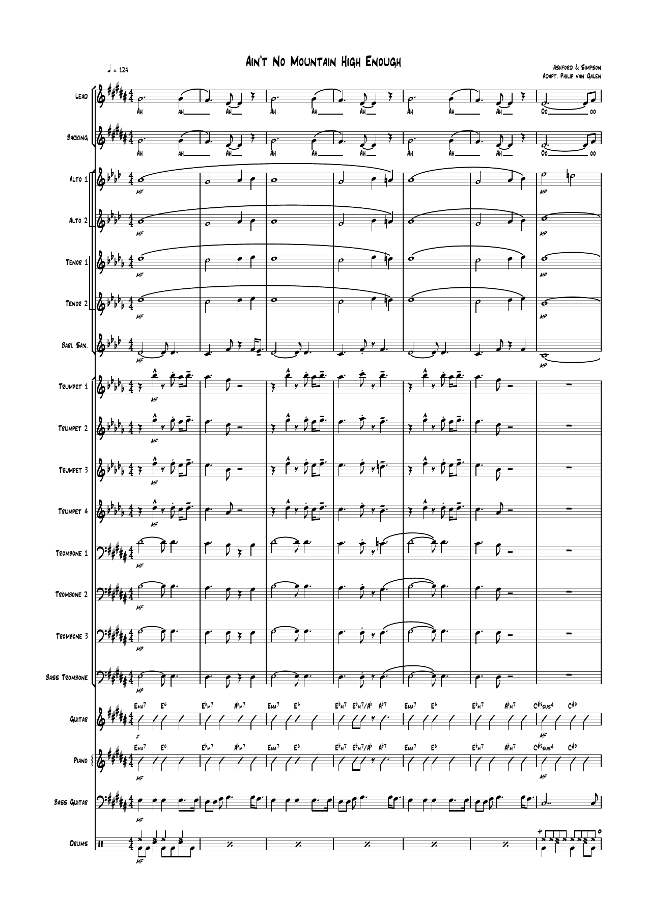 Ain't No Mountain High Enough — sheet music cover (first page)