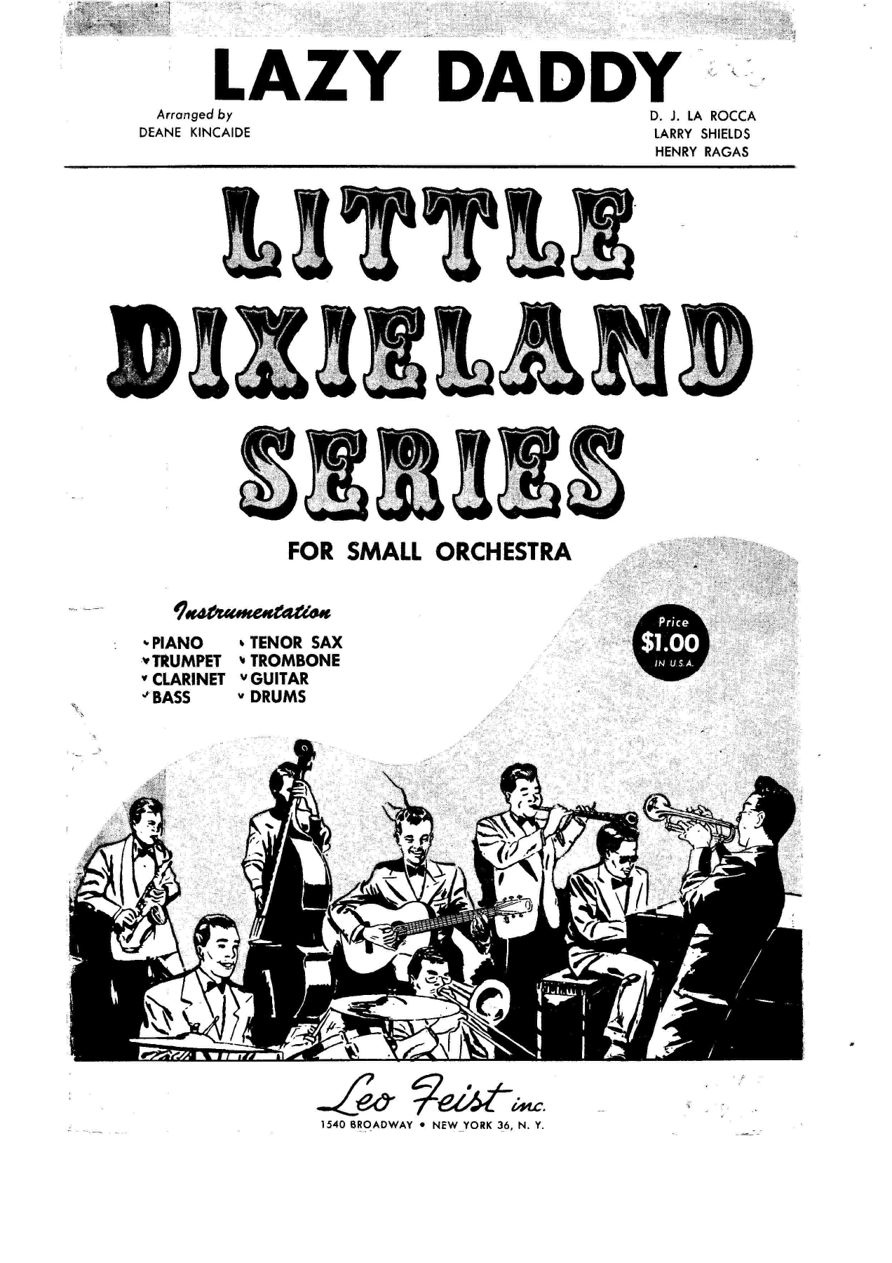 Lazy Daddy — sheet music cover (first page)