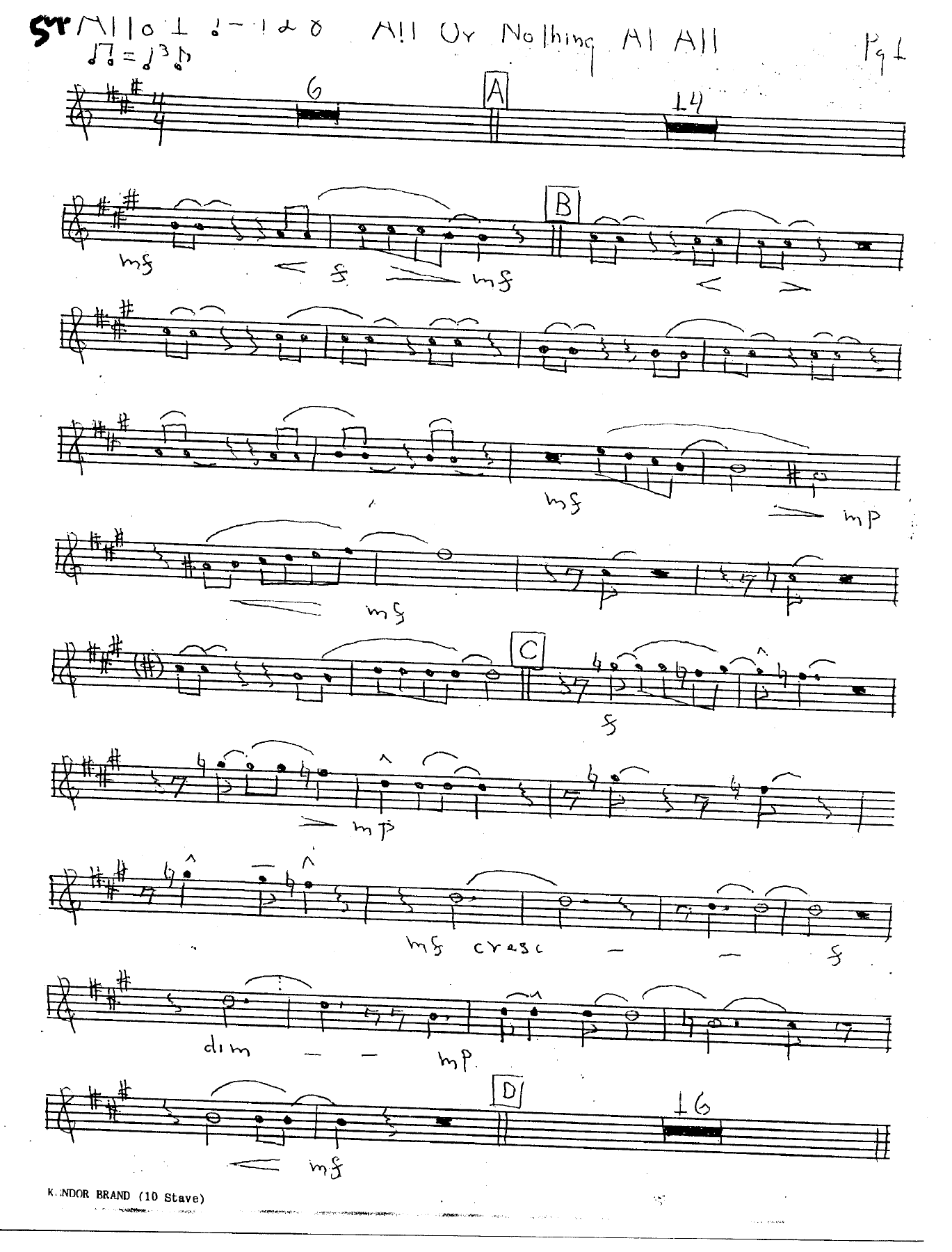 All Or Nothing At All — sheet music preview