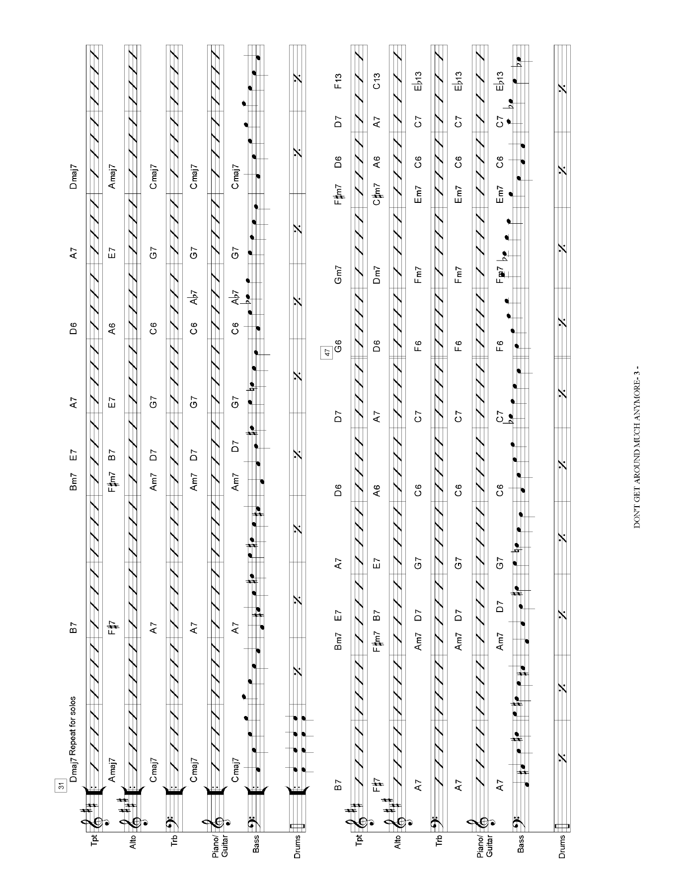 Don't Get Around Much Anymore (J.Hasper) 3 Horns SCORE — page 3