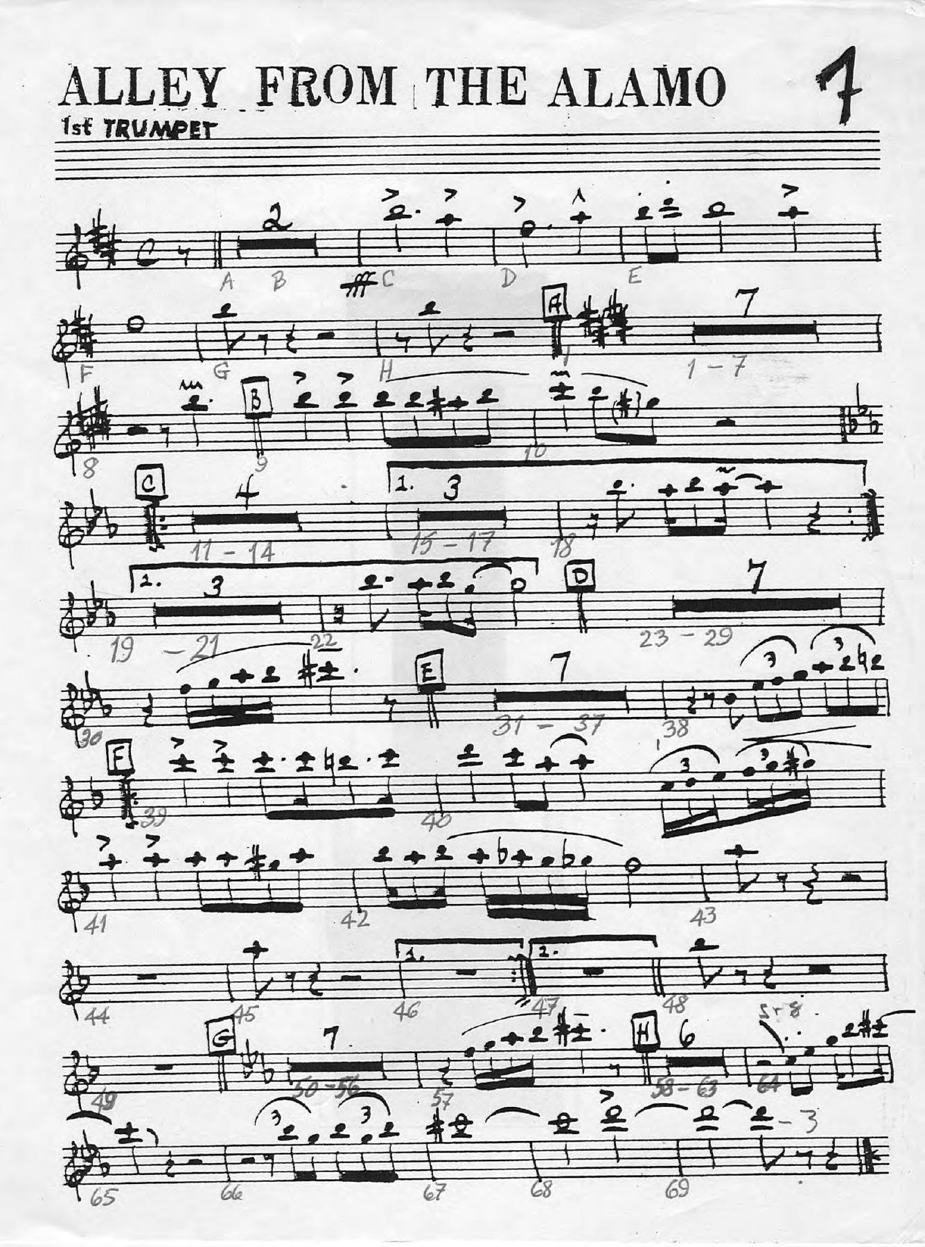 Alley From The Alamo — sheet music preview