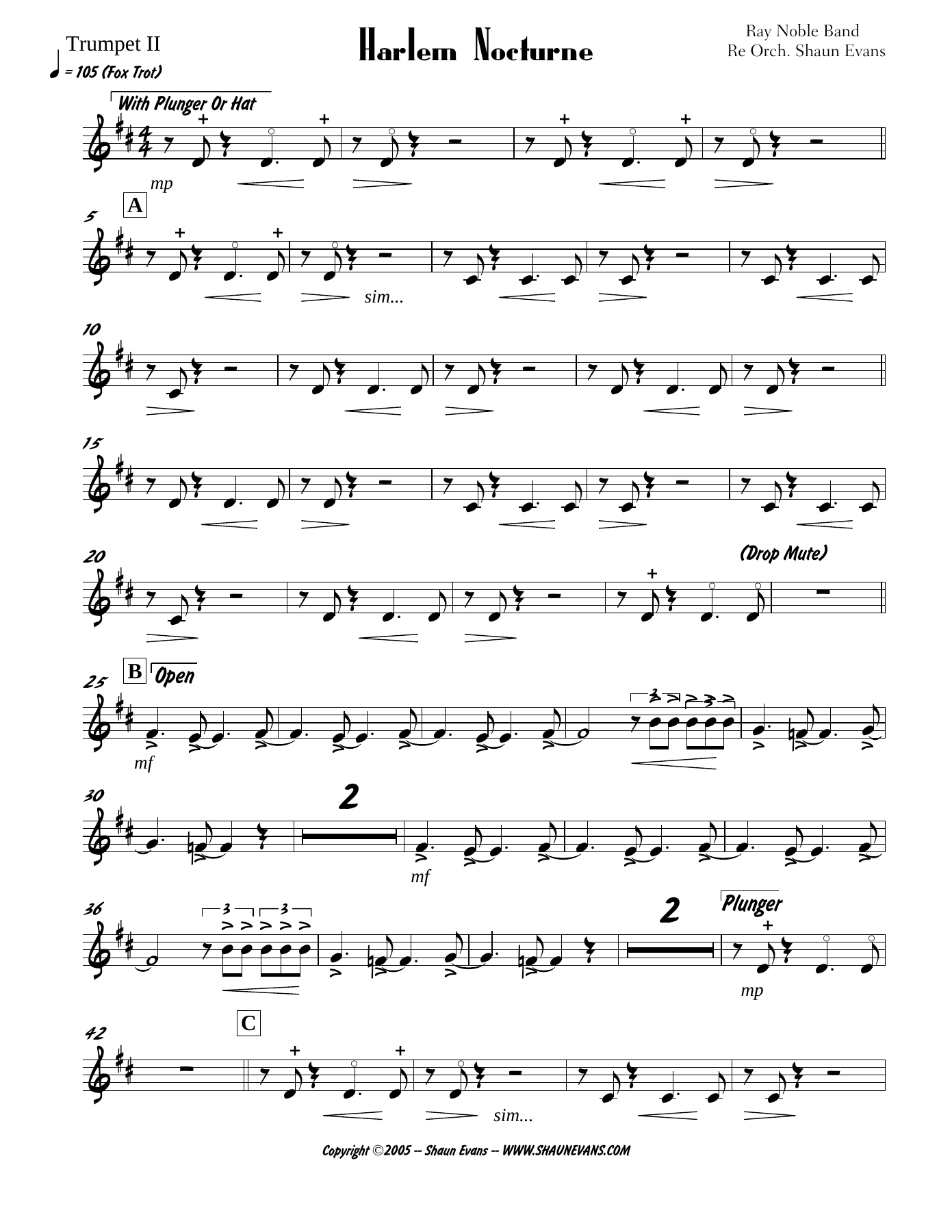 Harlem Nocturne (S.Evans) 6 horns — page 3