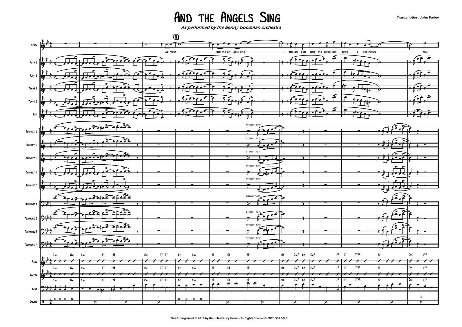 And The Angels Sing — Big Band Vocal sheet music by Arr. Noni Bernardi (J.Farley | Jazz Standard