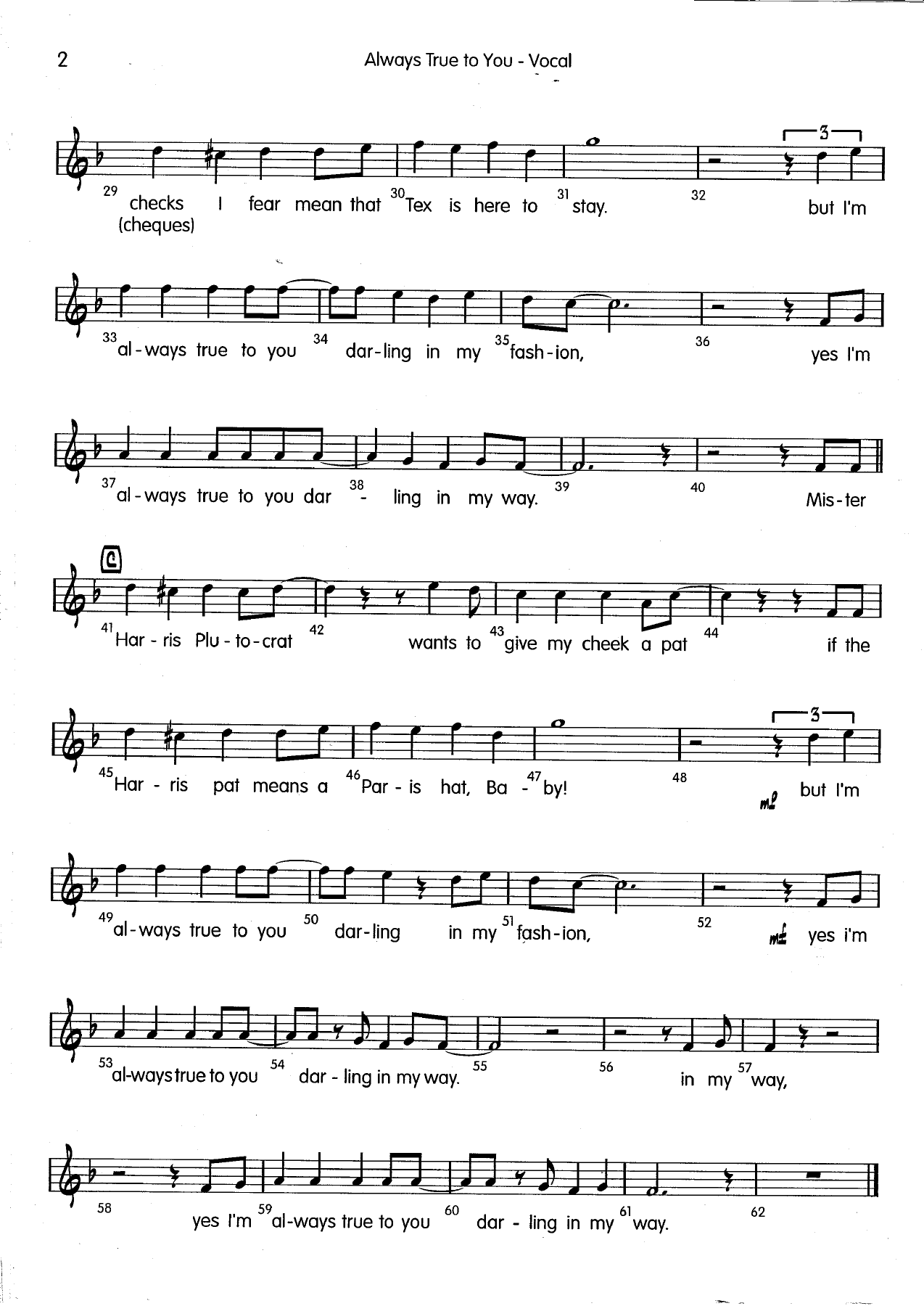 Always True To You In My Fashion (M.Collins) — page 2