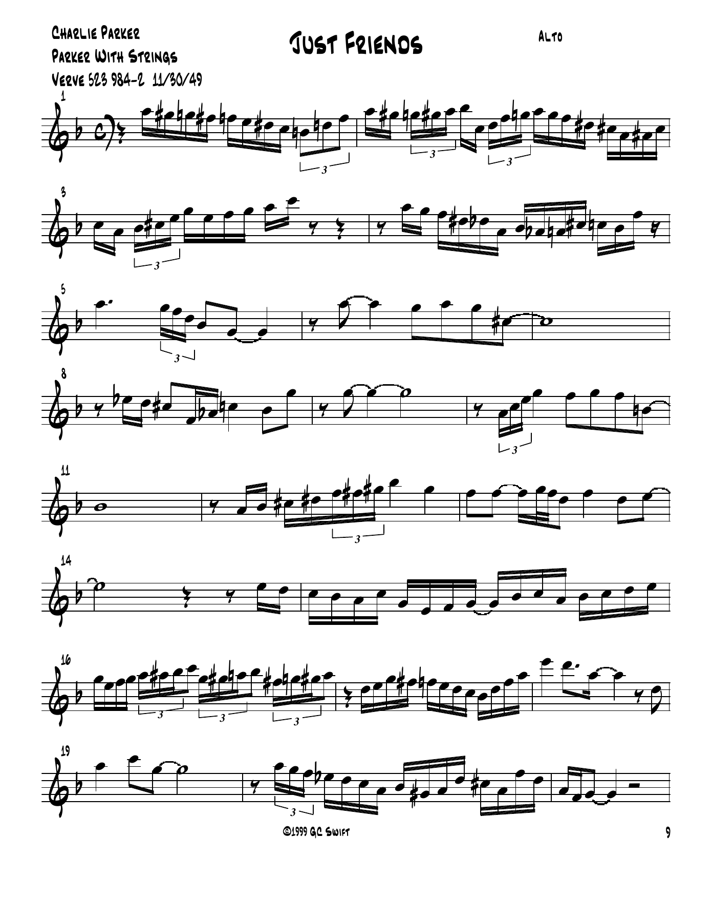 Just Friends — sheet music preview