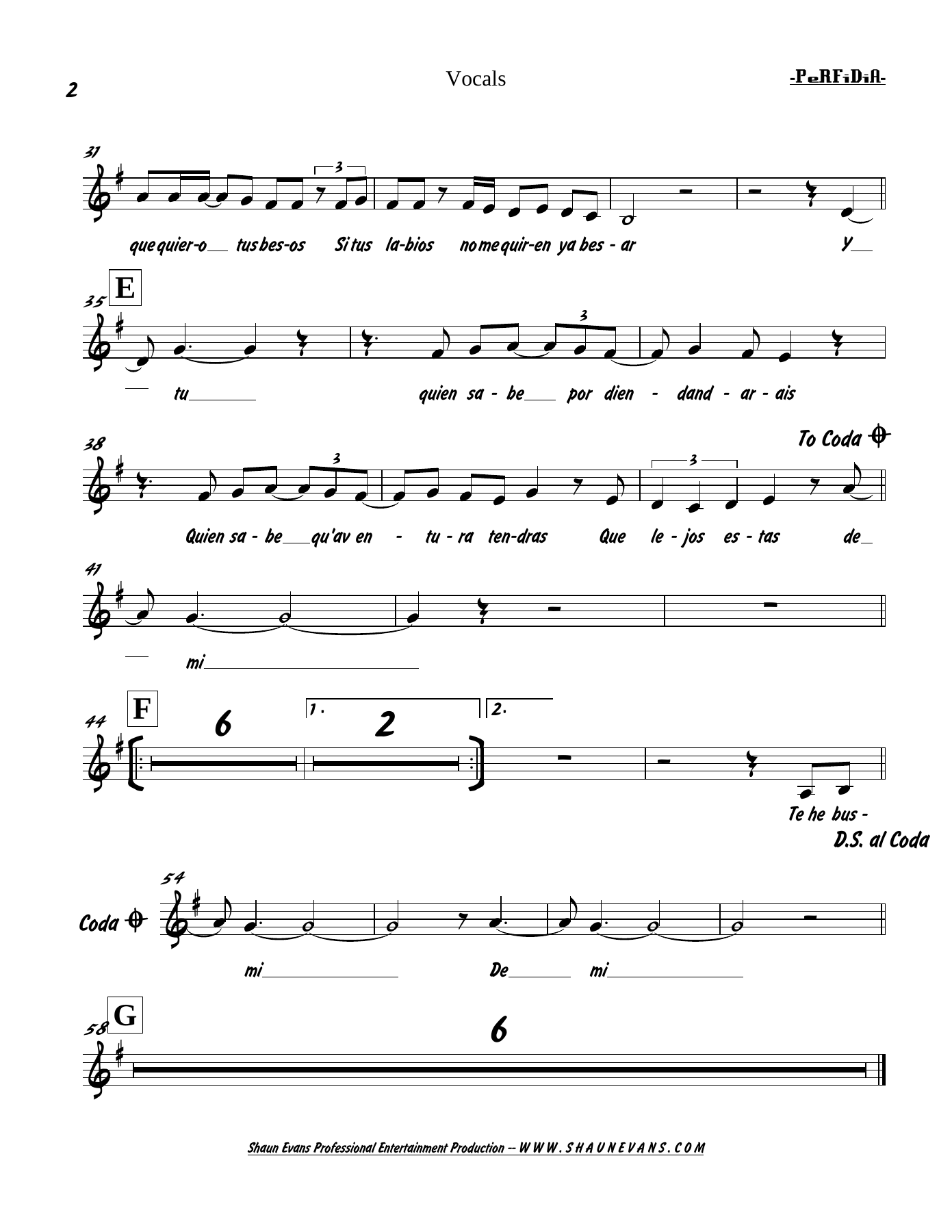 Perfidia (6 Horn) Vocal — page 2