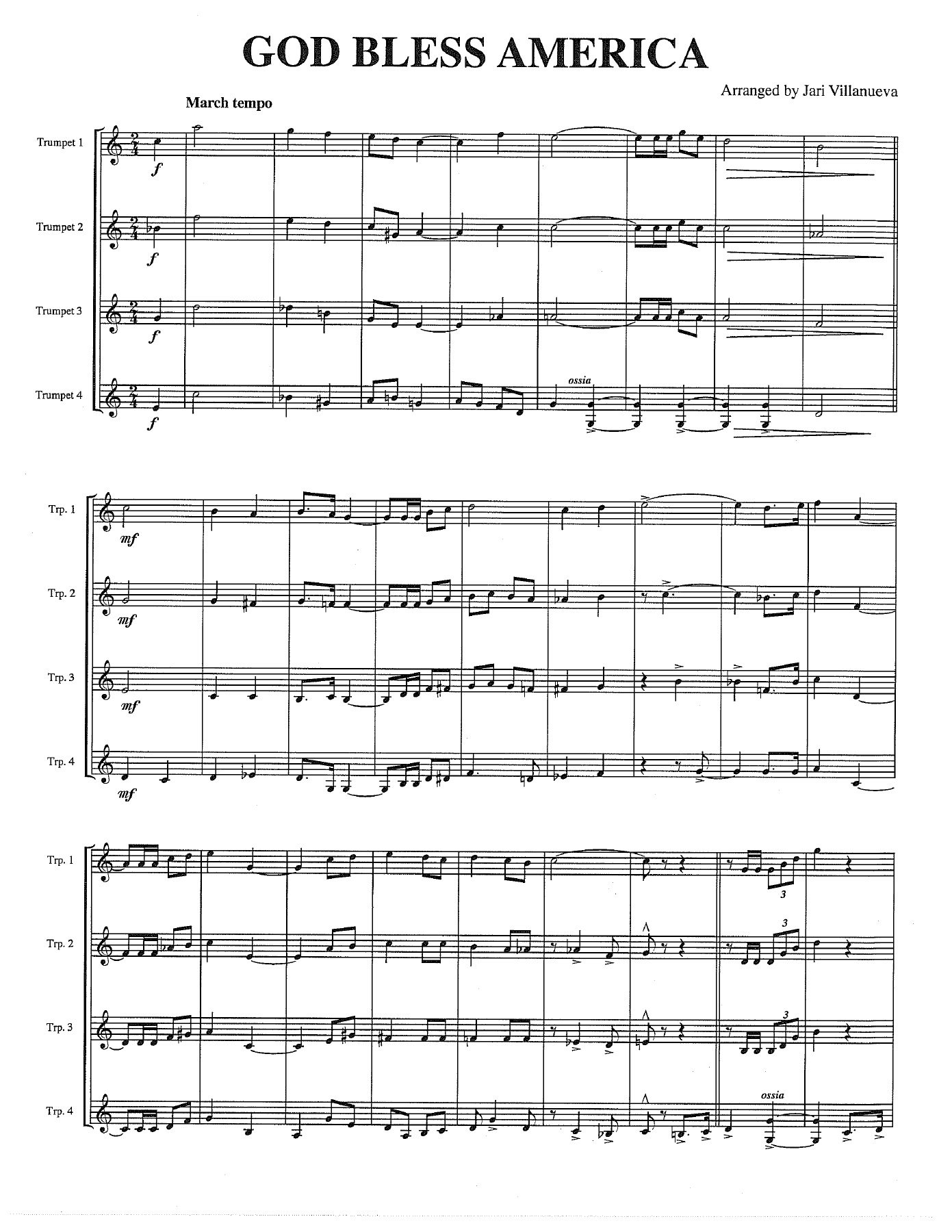 10.-God-Bless-America-Trumpet-Ens — sheet music preview