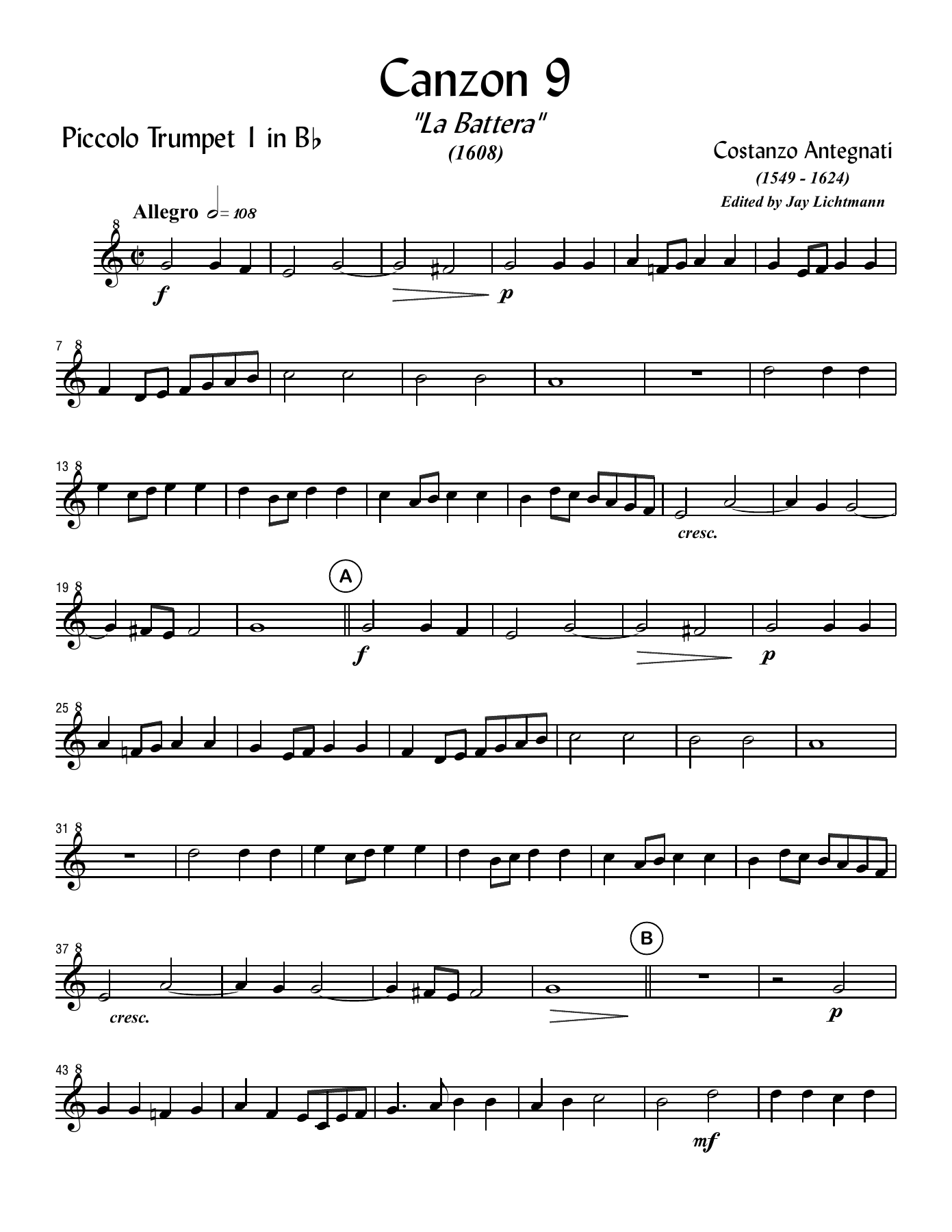 Canzon 9 — sheet music preview