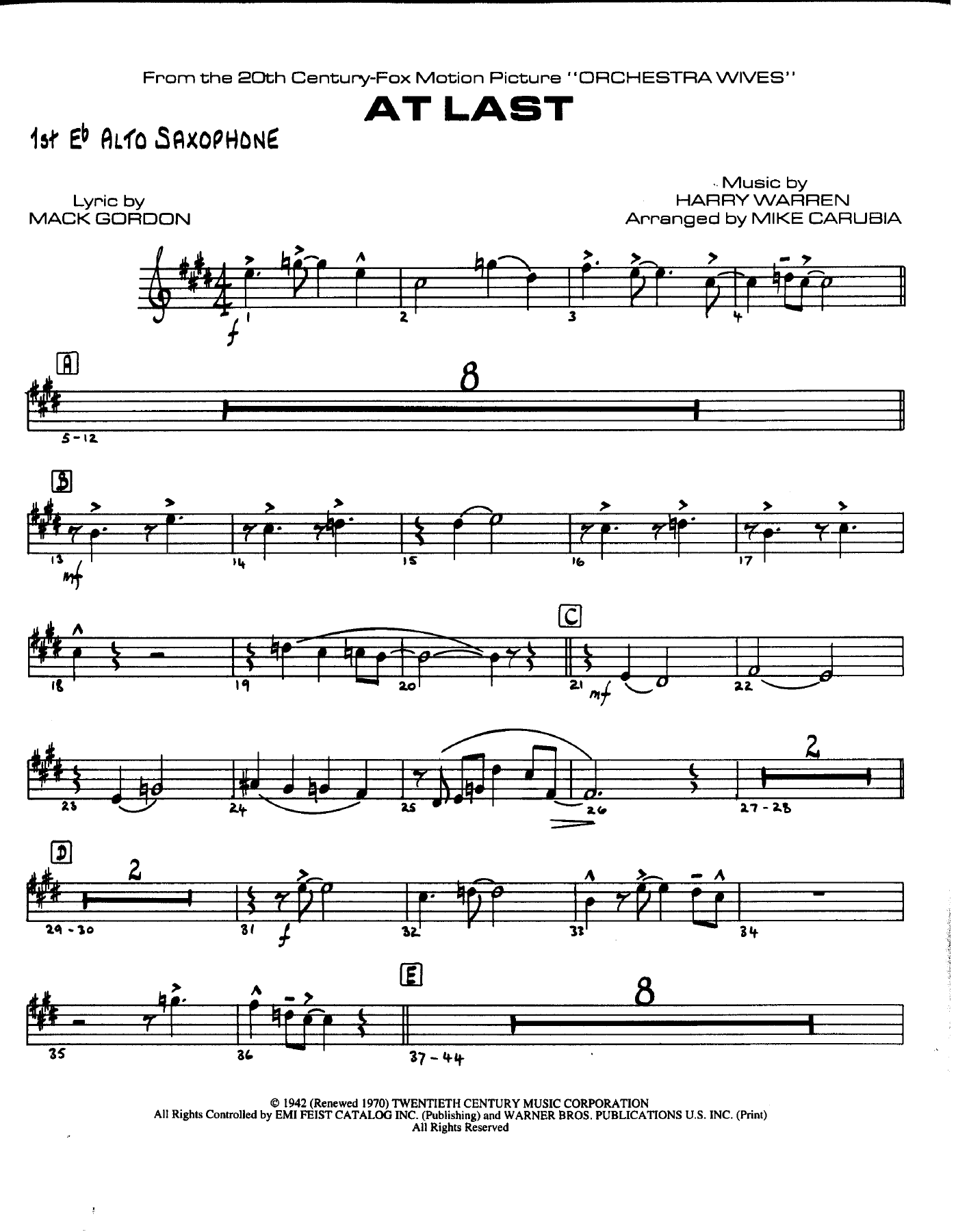 At Last — sheet music preview
