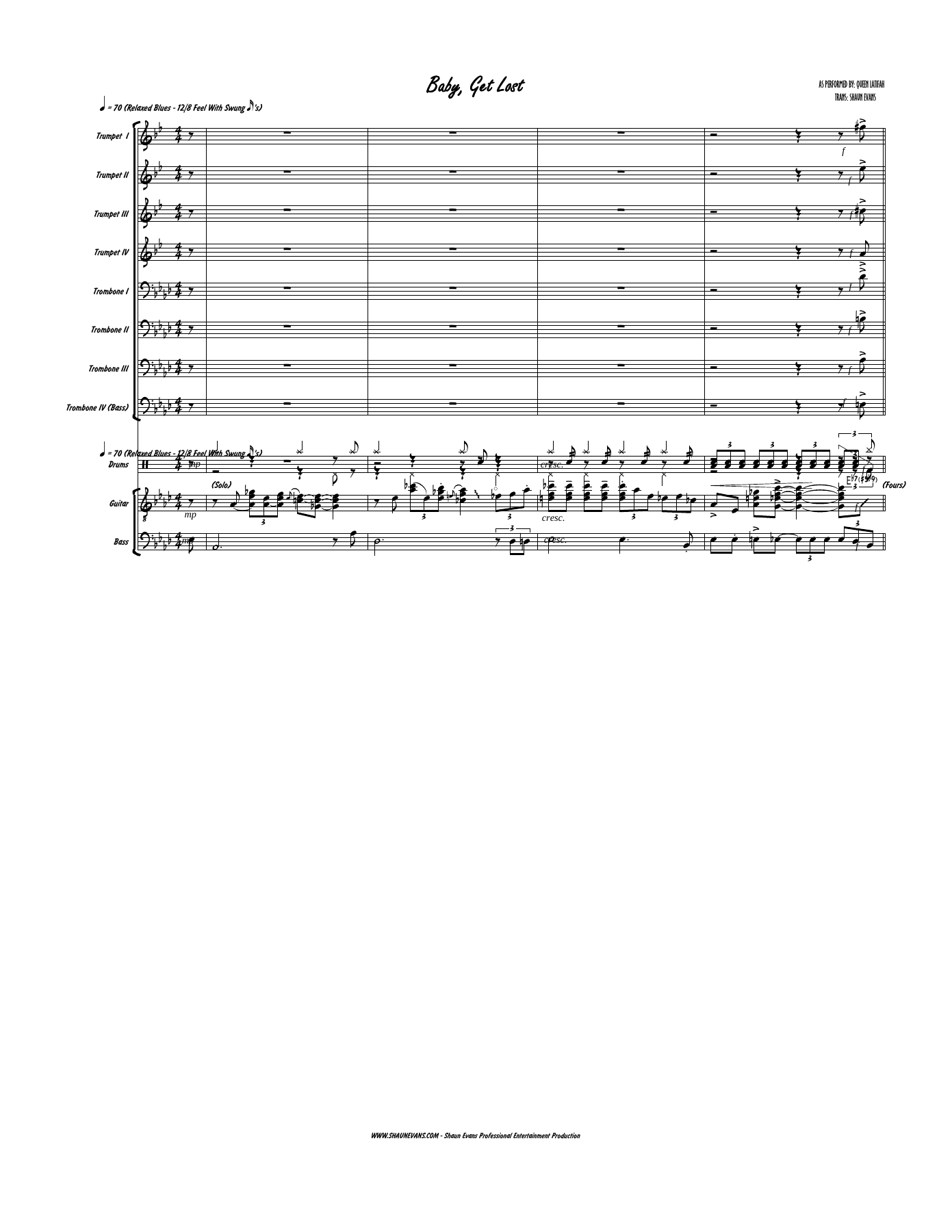 Baby, Get Lost — sheet music preview