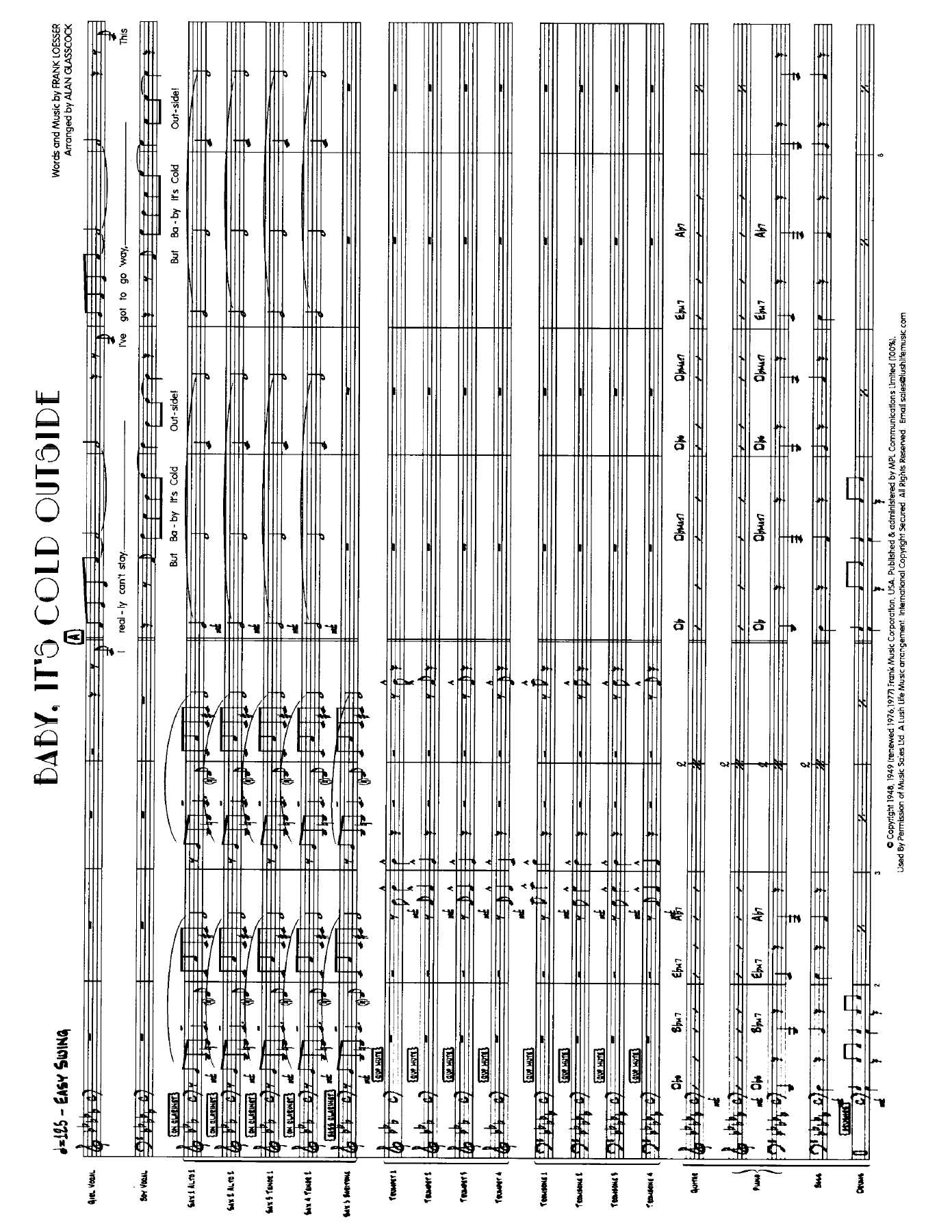 Baby, It's Cold Outside — sheet music preview