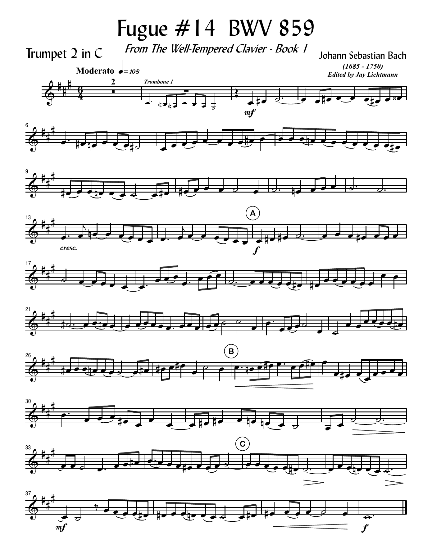 Fugue #14 BWV 859 — page 2