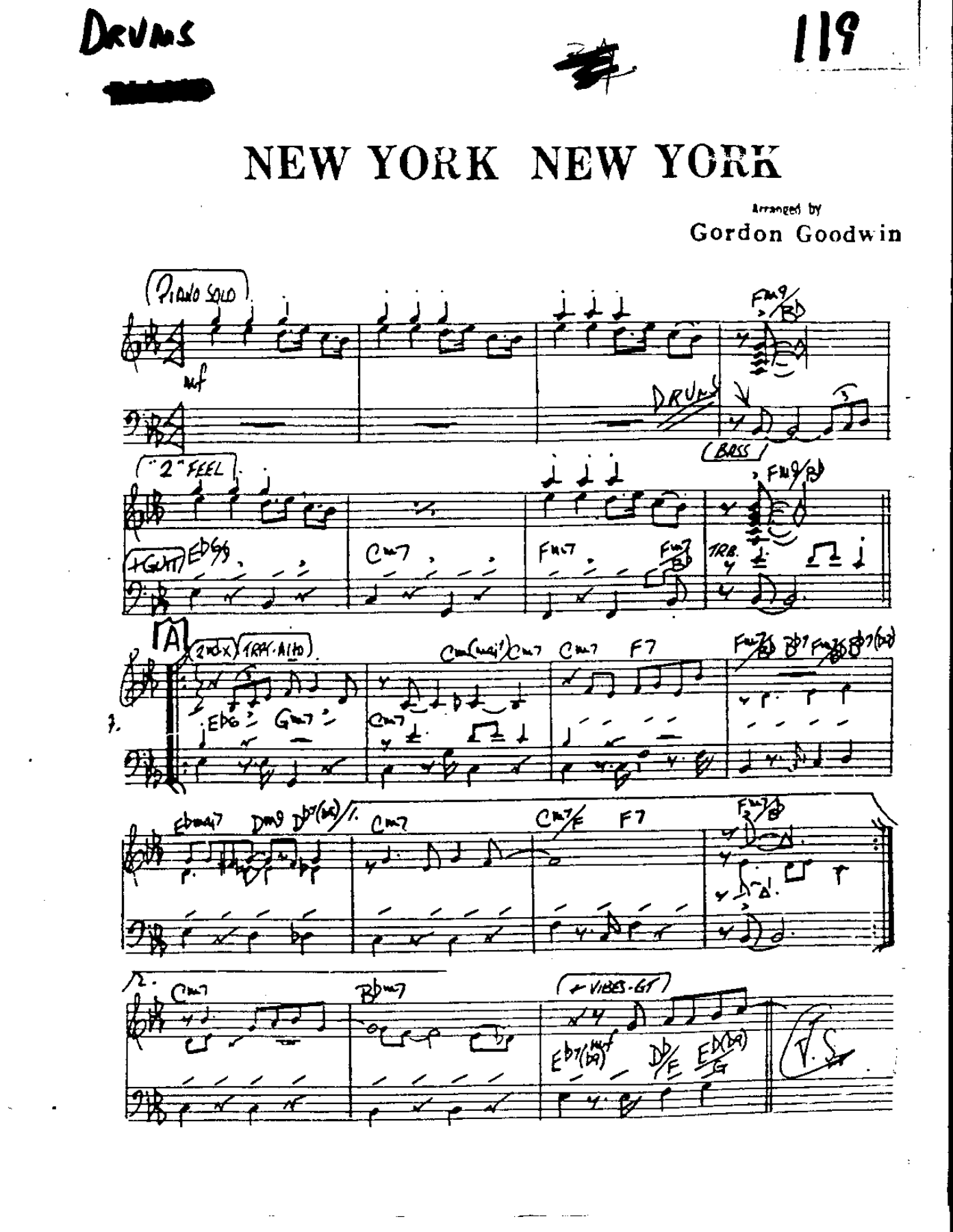 New York New York — sheet music preview
