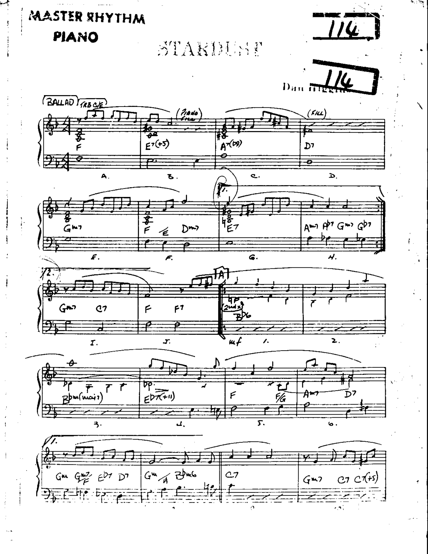 Stardust — sheet music cover (first page)