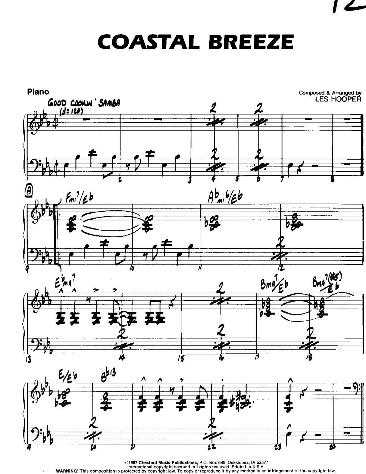 Coastal Breeze — sheet music cover (first page)