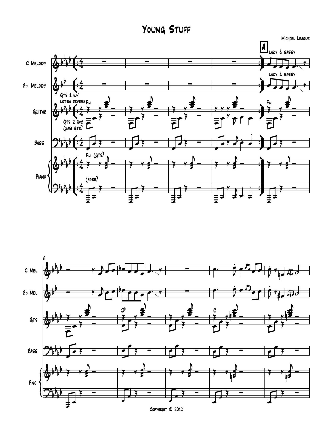 Young Stuff — sheet music cover (first page)