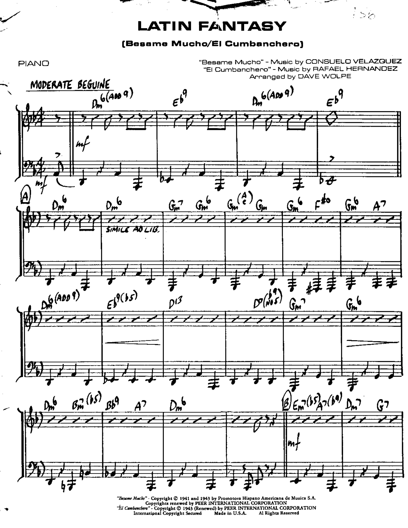 Latin Fantasy — sheet music cover (first page)